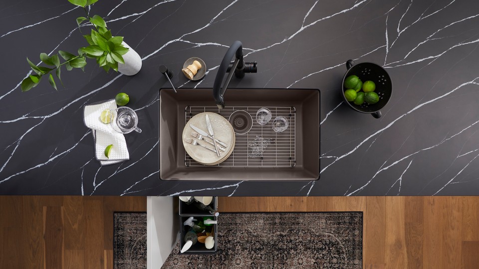 Don’t compromise precious space under the kitchen sink, organize it with BLANCO's BOTTON II. Two removable buckets on a pull-out track allow for easy storage and usage. Get your BLANCO Unit today! #BLANCO #silgranit #luxurysinks #kitchendesign