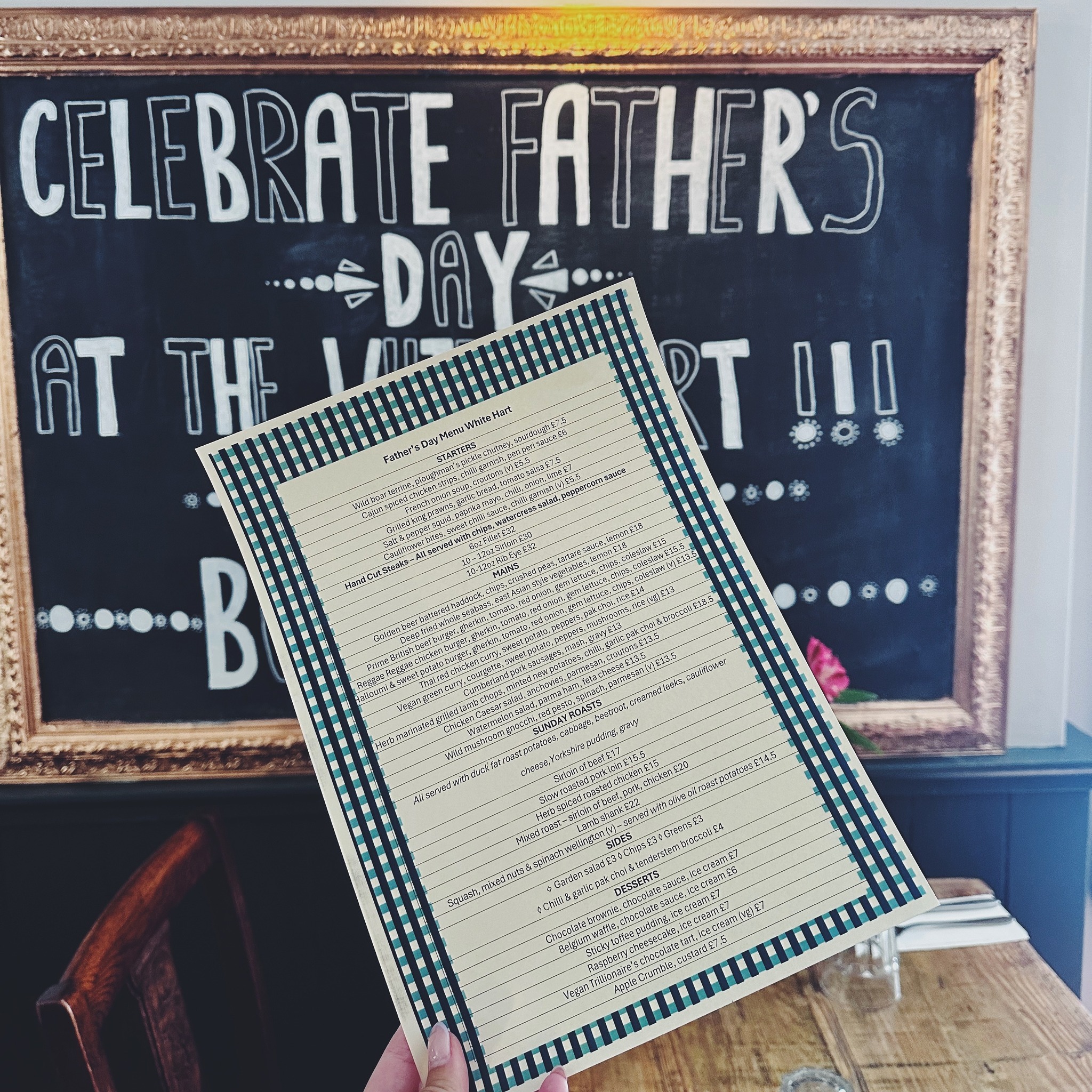 CALLING ALL THE FATHERS ?
Celebrate Father’s Day this Sunday at the White Hart! With a special menu just for the dads, we’ll make sure to offer an experience as legendary as him! ?
BOOK NOW!