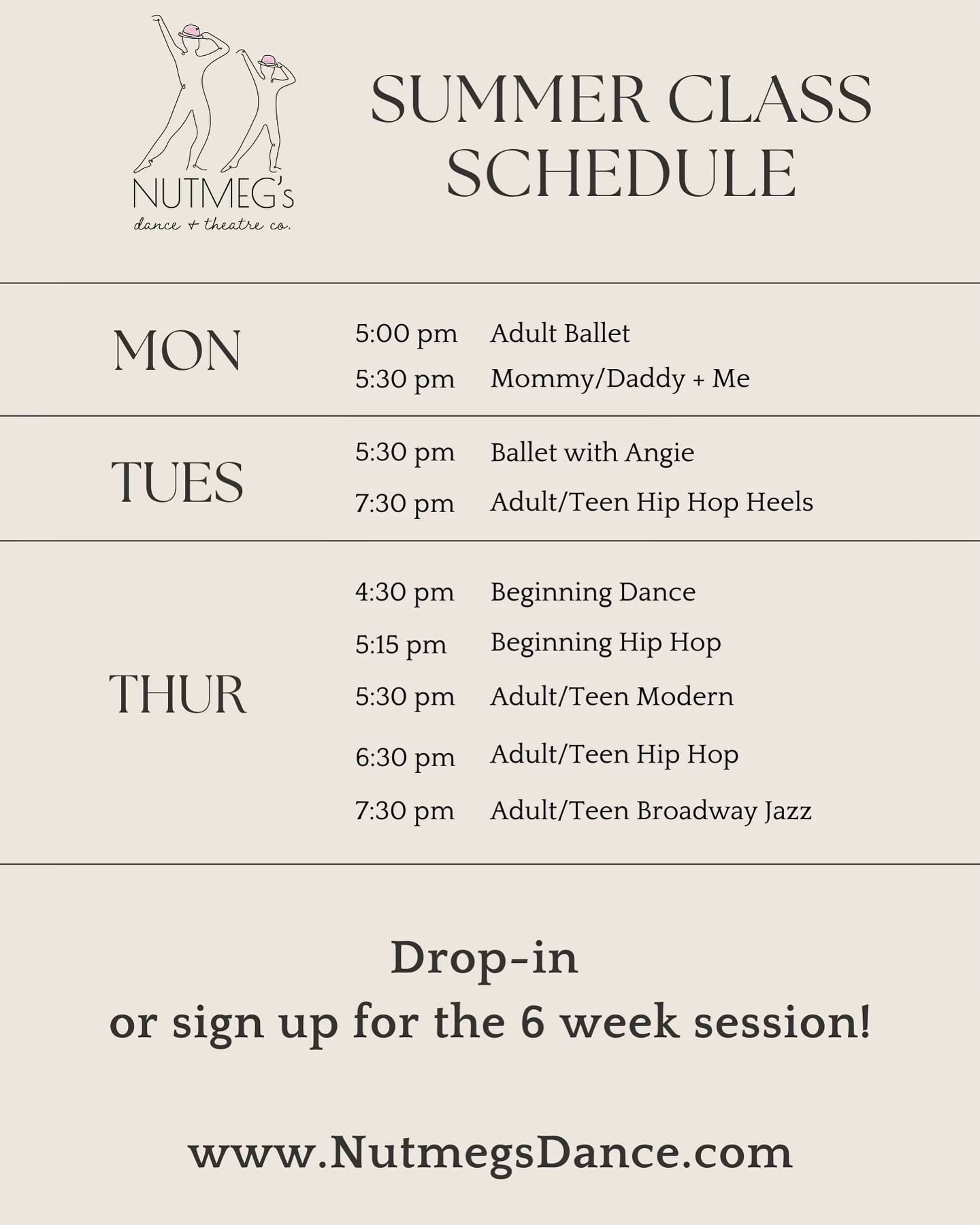 Summer session begins tomorrow! Drop in or sign up for all 6 weeks. We cannot wait to be in the studio with all of you! ? Link in bio ✨