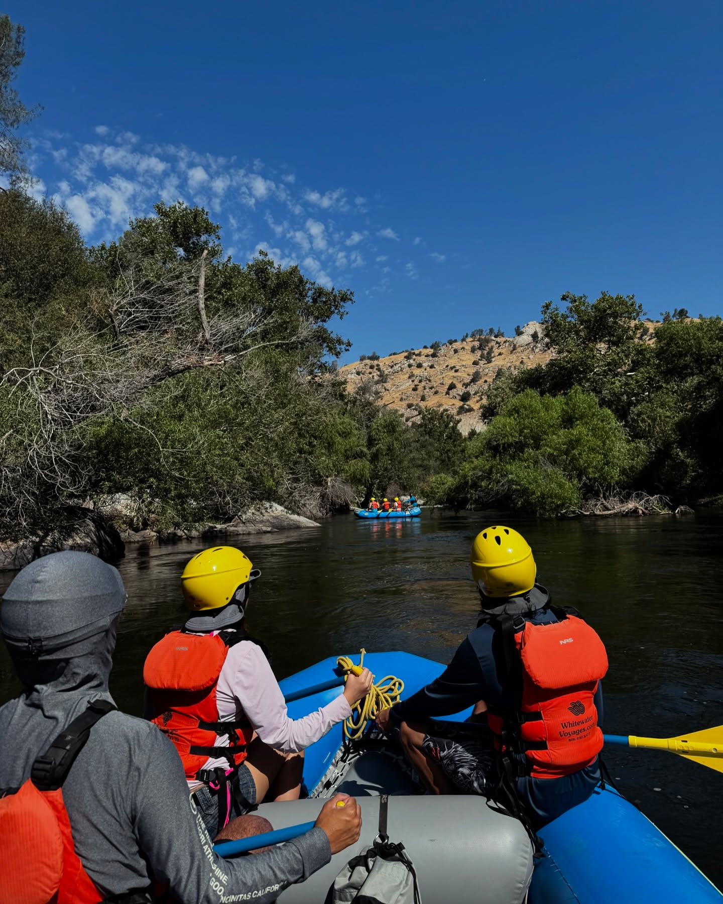 Blue skies and everyone is #STOKED# to get back on the river after our #BorelFire incident. Let’s go rafting before the daily grind starts at the end of summer! #FunIsHere #WhitewaterKern #LegendsOfWhitewater #ComeFindUs #rafting #californiadreaming #SequoiaNationalForest #KernRiver
