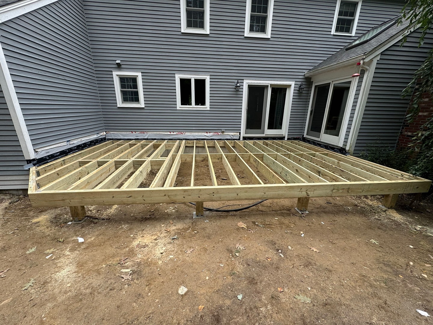 Heavy duty framing on the deck in Norfolk to support a new hot tub!