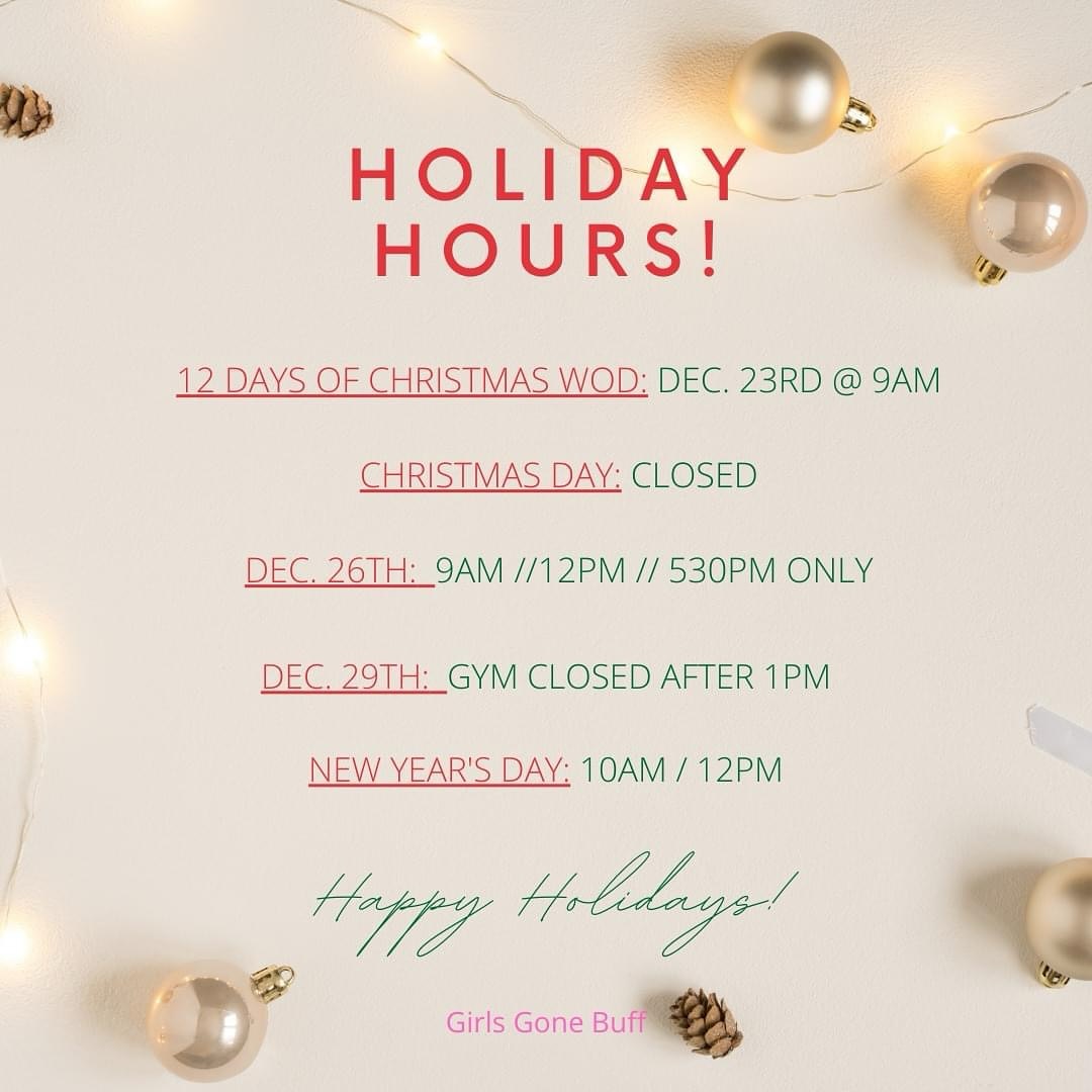 Holiday Hours!!!
🎅 🎄 ☃️