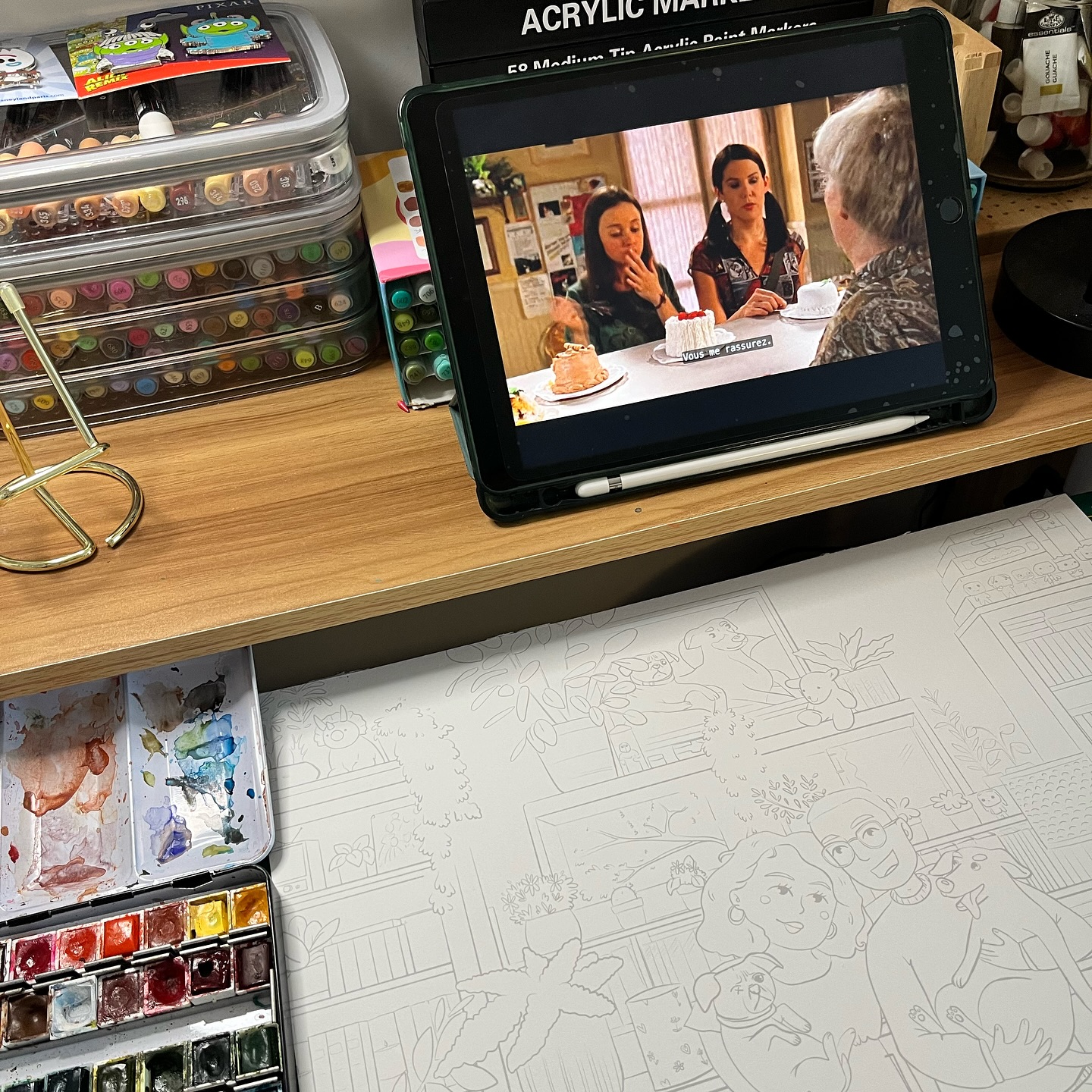 Ambiance automnale à l’atelier 🍂 #lapalatinedraws #watercolor