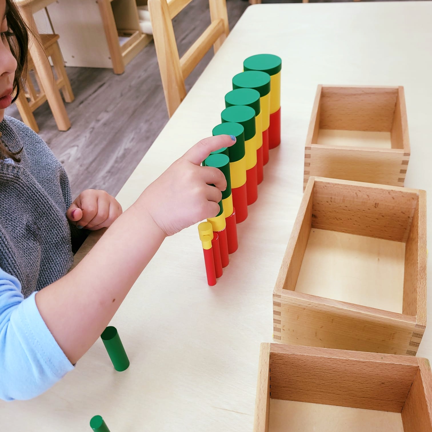 ๐ต Exploring with Knobless Cylinders at Lily Montessori! ๐ก
Our young learners love working with knobless cylinders! This classic Montessori material helps children practice sorting by size and shape while also developing their visual and tactile senses. These skills are key for early math and science learning. Hands-on activities like this make learning fun and set the foundation for future growth! ๐
๐ Interested in Montessori learning for your child? Enroll today! (Link in Bio)
๐ฑ+1 613-222-3666
#LilyMontessori #KnoblessCylinders #MontessoriMaterials #HandsOnLearning #EarlyChildhoodEducation #PreschoolLearning #ottawapreschool #ottawadaycare