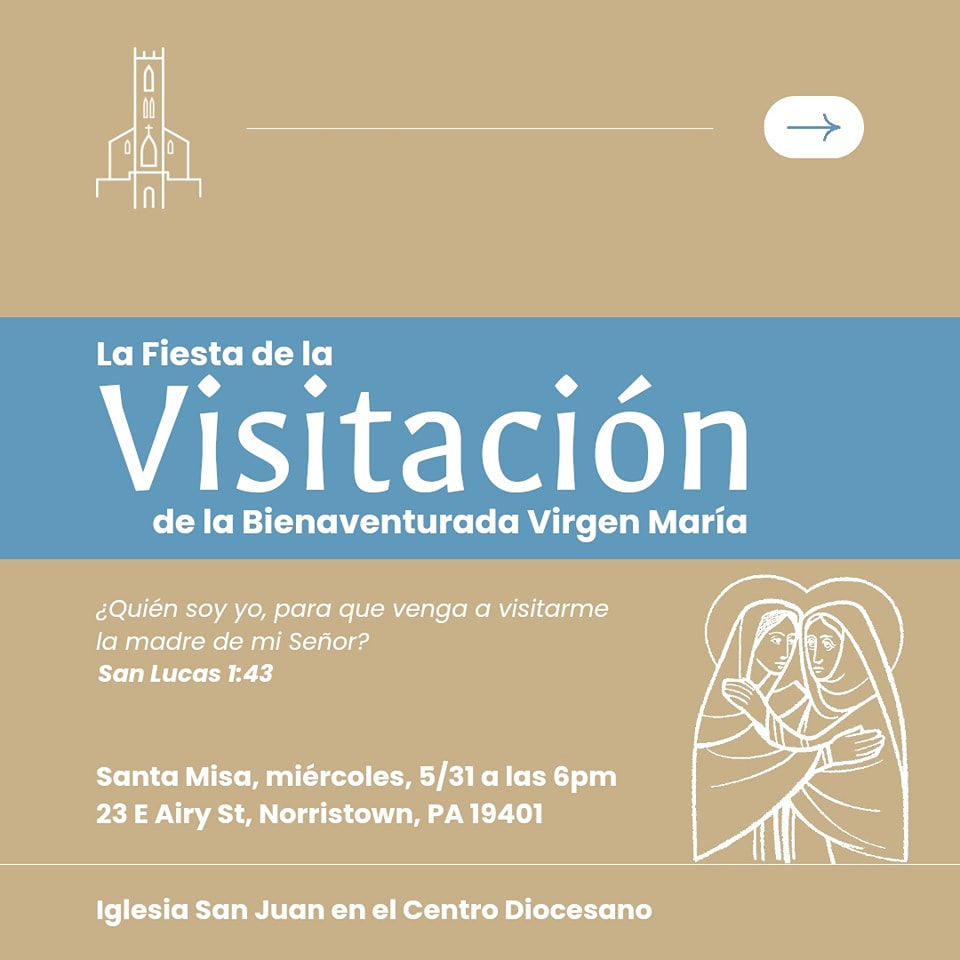Join us for the Eucharist tonight at 6 in celebration of the Feast of the Visitation! Dinner at a local restaurant to follow. // ¡Acompáñanos en la misa esta noche a las 6 en celebración de la Fiesta de la Visitación! Cena en restaurante a seguir.
#visitation #visitación #jubilee #jubileo #episcopal #episcopalchurch #episcopaleslatinos #diopalove #worship #eucharist #misa #sunday #domingo #norristown
@episcopalpa