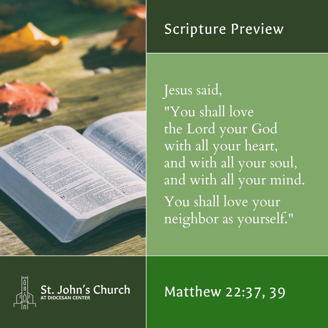 Scripture Preview ? Lectura del domingo
Join for the Eucharist on Sunday! We invite you to worship at 9:30am in English and 11am in Spanish. See you there! Follow along: episcopalchurch.org/lectionary/proper-25a/ #Eucharist
.
¡Acompáñanos este domingo en la Santa Misa! Te invitamos a adorar a las 9:30 am en inglés y a las 11 am en español. ¡Ahí nos vemos! Sigue las lecturas: episcopalchurch.org/es/lectionary/propio-25a/ #SantaMisa