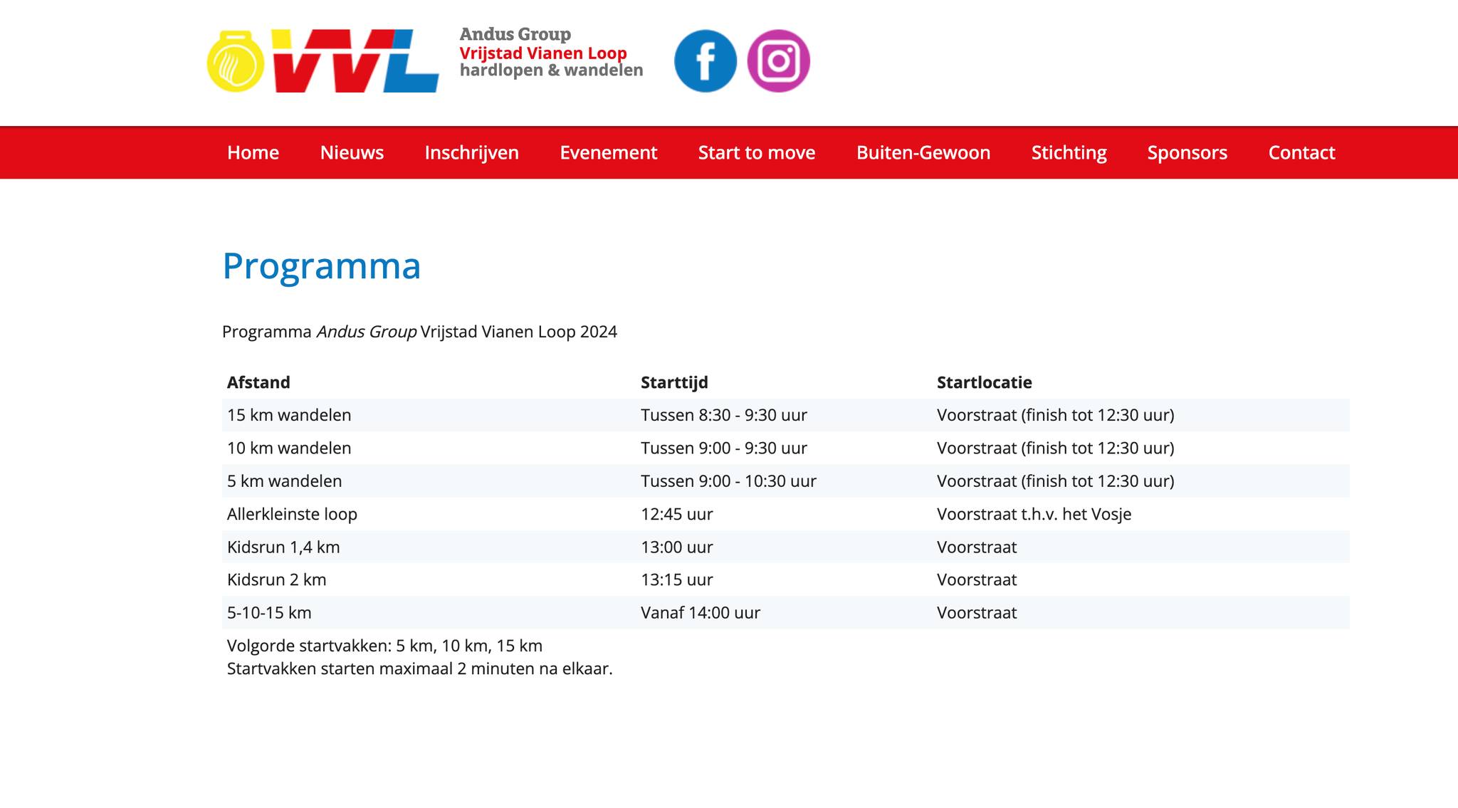 Voor alle relevante informatie over de Vrijstad Vianen Loop, inclusief de tijdsplanning, kun je terecht op onze website www.vrijstadvianenloop.nl!
Mis de kans niet om deel te nemen aan dit sportieve en gezellige evenement. Je kunt zelfs nog op de dag zelf, op 2 juni, inschrijven! Dus zorg ervoor dat je erbij bent en schrijf je in op het Stadhuis in Vianen.
#VrijstadVianenLoop #inschrijven #tijdsplanning
