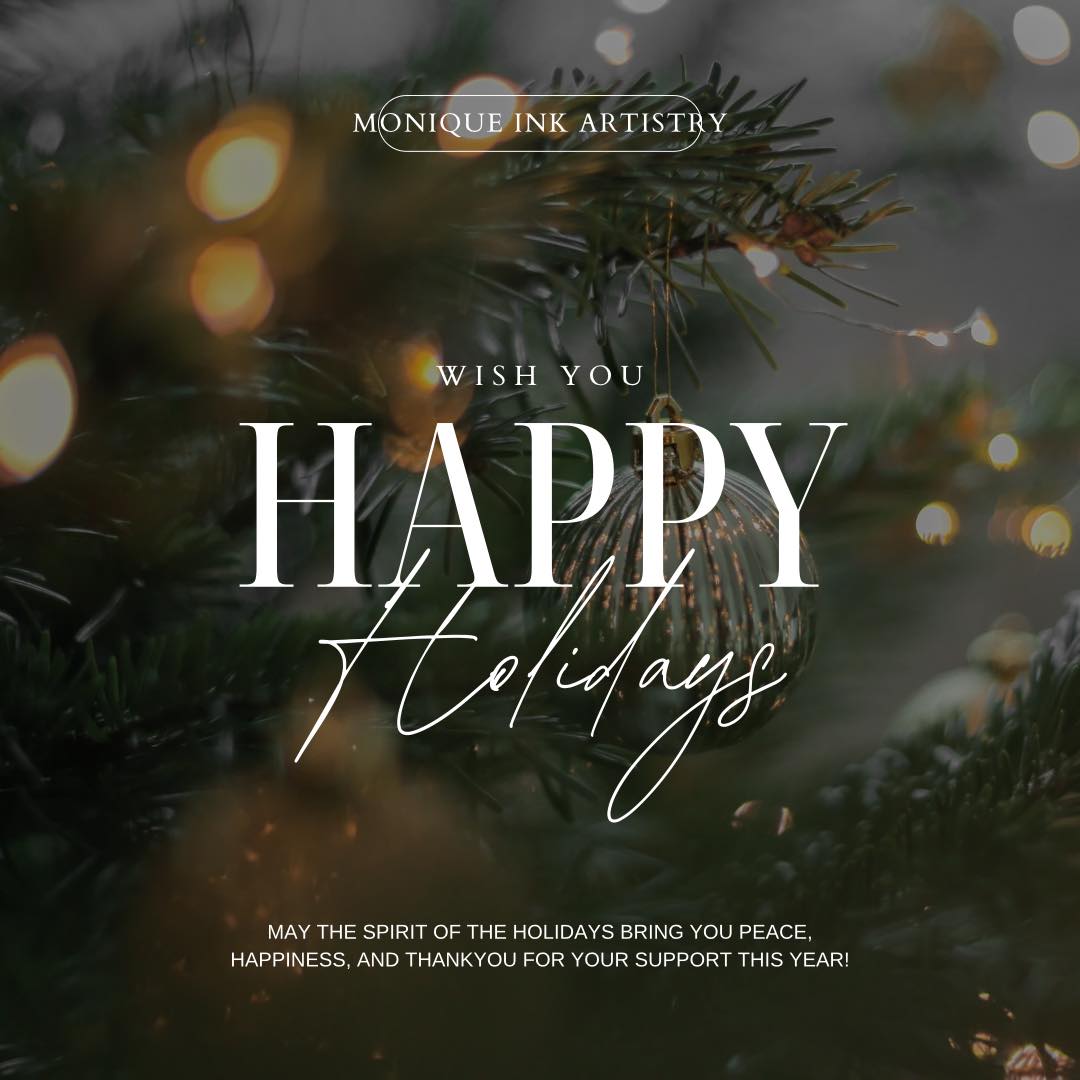 Officially signing off for the year, I want to say a huge thankyou to all you beautiful souls who support me and my business. You know who you are, what a blessing to be able to live my dream and be a part of your beauty routine, I’ll be back on the 8th of Jan but for right now it’s time for a holiday, Enjoy everyone Merry Christmas and Happy Holidays - Monique x