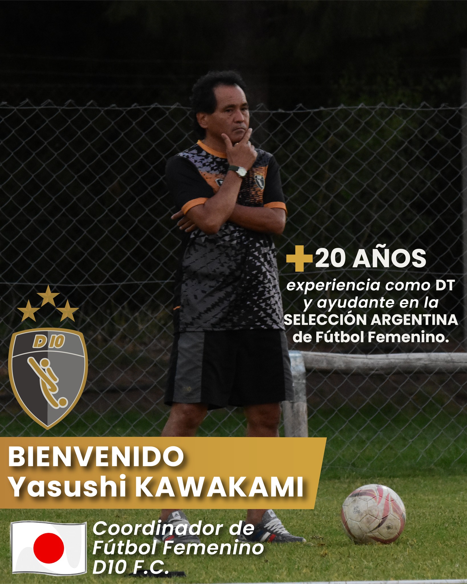 ?¡Bienvenido, Kawa! ¡Felices y orgullosos de tenerte en D10 F.C.! ⭐⚽
Celebramos la llegada del nuevo Coordinador de Fútbol Femenino, quien cuenta con más de 20 años de experiencia como DT y ayudante en la Selección ?? de Fútbol Femenino, obteniendo allí campeonatos en los torneos Sudamericanos (Mayores y Sub 20), Mundiales de Mayores (2003 y 2007), Mundiales Sub 20 (2006 y 2008), Juegos Panamericanos( 2003 y 2007) y Juegos Olímpicos (2008)?
Kawa se suma al #STAFFD10 para aportar todo su conocimiento, solidez y capacidad de trabajo en equipo??¡Vamos por todo!
Si todavía no te sumaste al #FEMENINOD10, estás a tiempo: escribinos por whatsapp al ?11 5700-9290 ó accedé al formulario de inscripción en las stories destacadas “FEMENINO”. ¡Cuota anual 100% bonificada!?
D10 Football Club
#MásQueFútbol
#D10FC #futbolfemenino #femenino #futfem #femeninodeD10 #torneosfutbol #entrenamientomujeres #torneos #másquefútbol #fútbol #soccer #academiadefutbol #socceracademy #socceracademyfc #d10football #d10footballclub #entrenamientoprofesional #pilar #futbolpilar #sumateaD10
@empanadas.morita @sportlyon_ind @lyonoficial.ok @360player @menottiescuela @paramedic.arg @coerverargentina @expimled
@bagunza.shoes @assistotuviaje @telviso.ar @somos.imowi @protegran_arg @ch1_sports