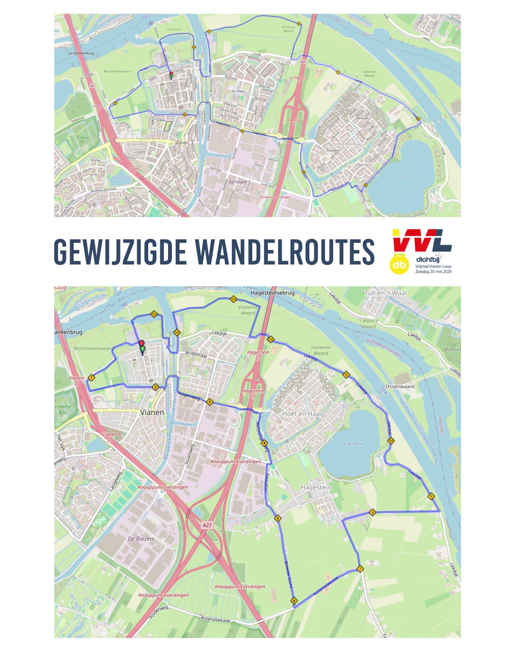 Wandelroutes bijgewerkt: nog mooier dankzij de natuur!
De wandelroutes van de Dichtbij Vrijstad Vianen Loop zijn deze week opnieuw nagelopen. En wat is het mooi buiten! De natuur staat volop in bloei en dat vraagt soms om kleine aanpassingen.
Door het hoge gras en overhangend groen op enkele delen van het parcours hebben we de routes op een paar punten iets aangepast. Zo blijft het pad goed begaanbaar én kun je ongestoord genieten van al het moois onderweg.
Je loopt altijd lekker door het groen en langs karakteristieke plekjes in en rondom Vianen.
Dank aan onze routeverkenners – en aan de lente, voor het decor.
#VrijstadVianenLoop #WandelenInVianen #Routecheck #LenteInBeweging #25Mei #Wandelroutes #Lekdijk