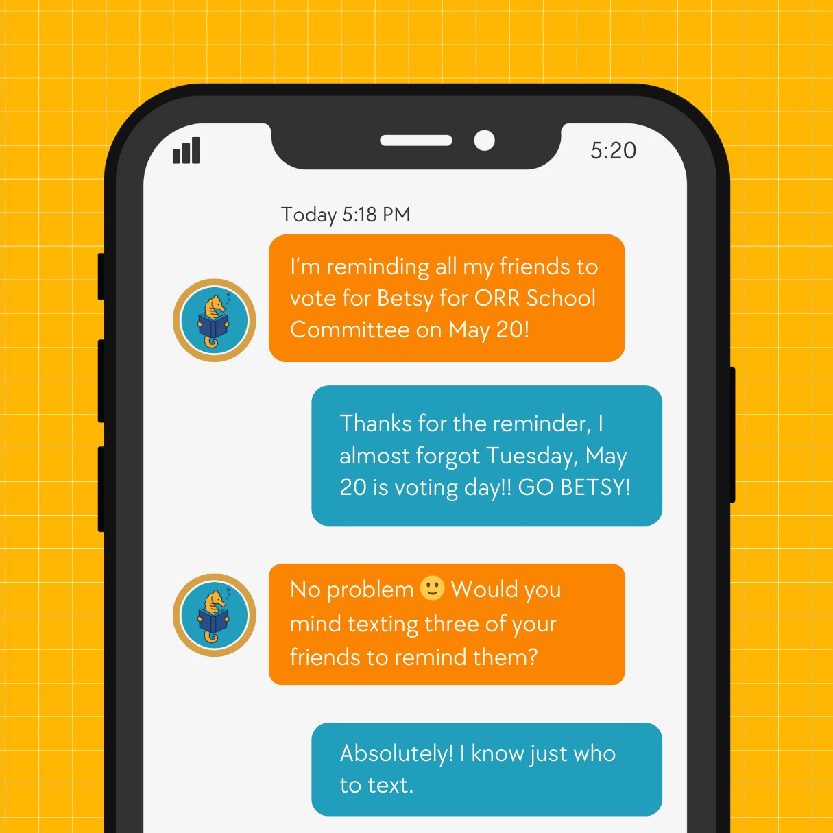 It's GOTV time! We are just a few days away for Election Day in Mattapoisett.
Can you do us a favor and text three (or more) of your friends and remind them to vote on Tuesday, May 20? The polls are open 8 AM to 8 PM, and all Mattapoisett voters vote at Old Hammondtown School, 20 Shaw St.
Let's get Betsy over the finish line! 🥇
#BetsyForMattapoisett #ElectBetsyStewart #ORRSchoolCommittee . .