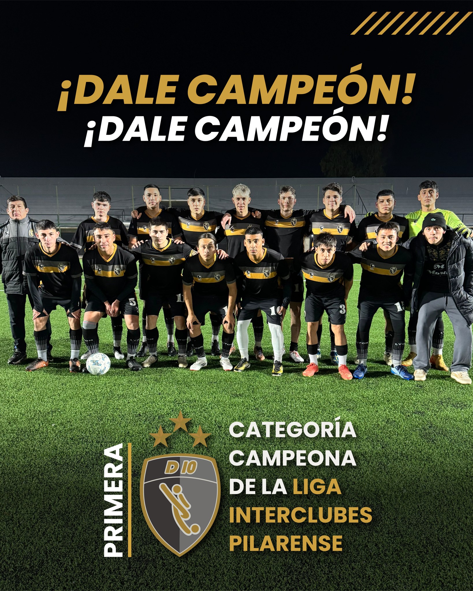 ?¡VAMOS LA 1RA. DE D10 F.C.! Campeones de la @liga.interclubespilar⚽?
Felicitamos a todo el plantel y cuerpo técnico por este campeonato. ¡¡Gracias por dejarlo todo en cada partido y por demostrar que en equipo siempre se puede!!
?¡Que viva el fútbol!⚽
D10 Football Club
#MásQueFútbol
?11 5700-9290
#d10fc #dalecampeon #futboldeprimera #campeonesligapilarense #ligapilarense #futbolprofesional #masquefútbol #fútbol #soccer #academiadefutbol #socceracademy #socceracademykids #socceracademyfc #d10football #d10footballclub #entrenamientoprofesional #pilar #futbolpilar
@empanadas.morita @sportlyon_ind @lyonoficial.ok @360player @menottiescuela @paramedic.arg @coerverargentina @expimled
@telviso.ar @somos.imowi @ch1_sports @elparmegiano @cacmaterialeselectricos @gaseosasecco