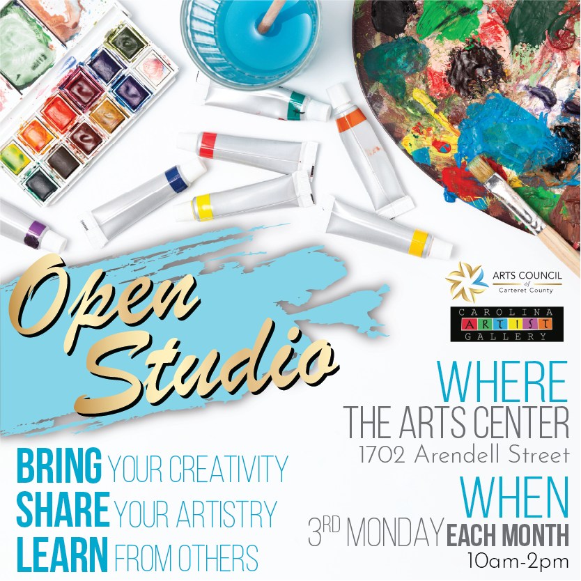 🗓️ Join us this upcoming Monday, November 17th, at 10am for our OPEN STUDIO, followed by ART JAMZ at 2pm!
The Arts Council of Carteret County and the Carolina Artist Gallery host a monthly non-instructive creative collective. Take advantage of this opportunity to create with fellow artists in an atmosphere of acceptance and fellowship. Bring all of your materials and a bag lunch, and come learn together!
Can't make it this time?! This opportunity repeats each month on the third Monday - make plans to attend future sessions now!
👉 After Open Studio at 2pm, Art Jamz will provide a network of support; a place to feel connected and confident in your art! It is powerful to have a supportive community to grow with. Come join us for discussion and if you want to bring your art to share, please do! 🖼 Art Jamz is FREE and open to all!
*What: OPEN STUDIO
*When: Monday, November 17 from 10am-2pm (and the third Monday of each month)
*Cost: Free to all ACCC members, $5 to the public (cash only)
*Where: ACCC Arts Center, 1702 Arendell Street
*More Info: ArtsCouncilCarteret.org
*What: ART JAMZ
*When: Monday, November 17 from 2-4pm (following Open Studio)
*Who: ACCC Members and CAG Resident Artists
*Where: ACCC Arts Center, 1702 Arendell Street
*More Info: ArtsCouncilCarteret.org
#artscouncil #arttogether #carteretcountyarts #crystalcoast #openstudio #painttogether #critiquesession #artcritique