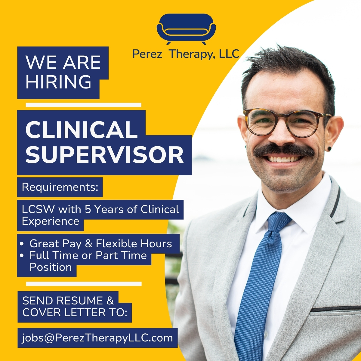 🧠✨ We’re hiring a Clinical Supervisor! ✨🧠
Perez Therapy LLC is looking for a passionate and experienced Clinical Supervisor (LCSW or LPC) to help support and guide our growing team of trauma-informed, affirming, and culturally responsive therapists.
If you're committed to social justice in mental health care, have a heart for mentorship, and want to help shape the future of therapy in Philly—this is your chance to make a real impact.
📩 Send your resume and cover letter to jobs@pereztherapyllc.com
#ClinicalSupervisor #LCSW #LPC #TherapistJobs #MentalHealthLeadership #TraumaInformedCare #JoinOurTeam #TherapistsOfInstagram #PhillyTherapist #LatinxTherapist #InclusiveCare #TherapyWithHeart #PerezTherapyLLC