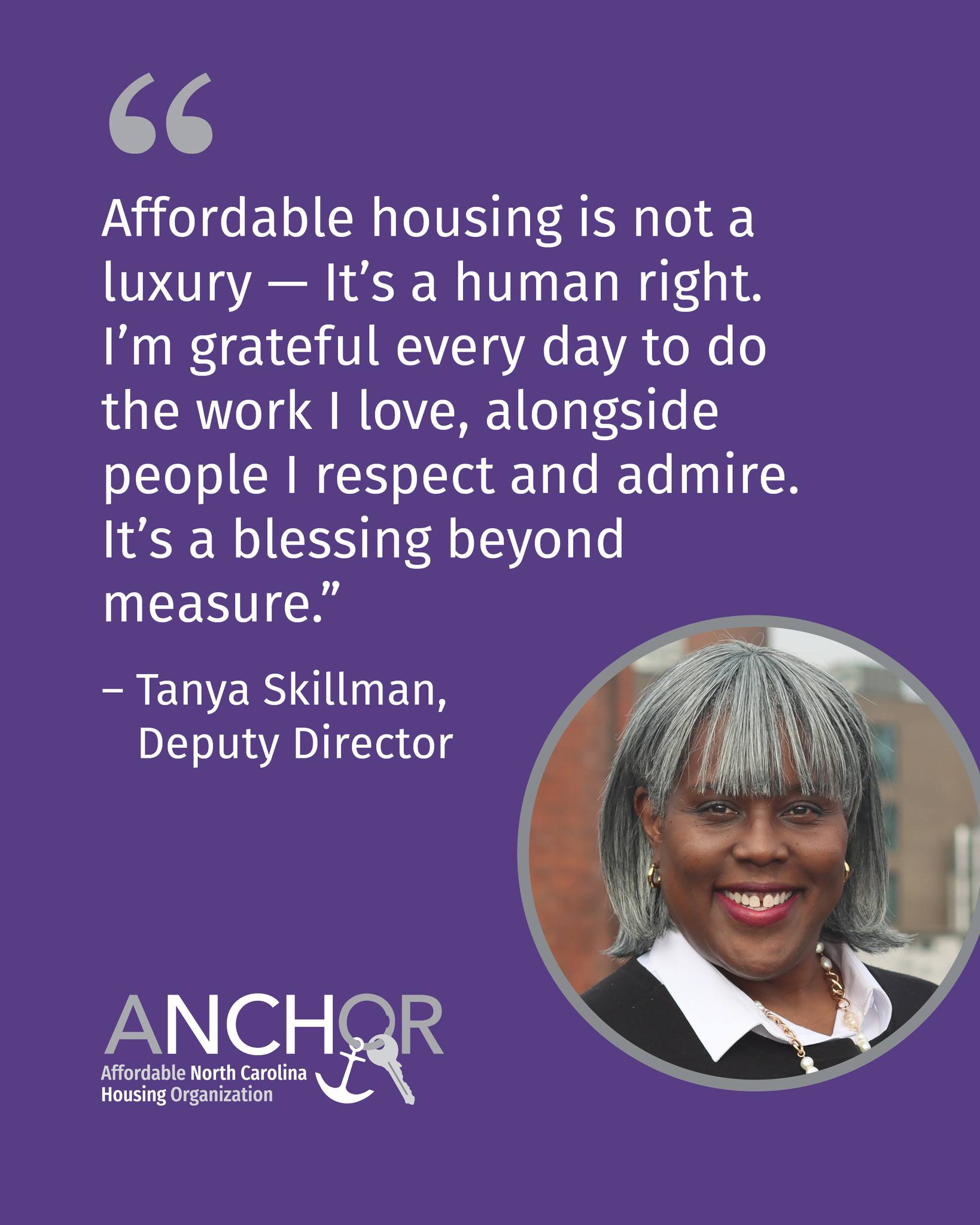 #TeamTuesday: Spotlight on Tanya Skillman, Deputy Director
Meet Tanya Skillman, a powerhouse behind ANCHOR’s affordable housing developments. With over 20 years of experience, Tanya oversees multi-family and single-family home projects—from concept to completion. Her work spans Low Income Housing Tax Credits, HUD Rental Housing Demonstration, HOME and CDBG funds, and tax-exempt bonds. Tanya expertly crafts development proposals, underwrites budgets, and collaborates with lenders and agencies to bring quality, affordable homes to life—on time and within budget.
For Tanya, this work is more than a profession—it’s a purpose: “Affordable housing is not a luxury—it’s a human right. I’m grateful every day to do the work I love, alongside people I respect and admire. It’s a blessing beyond measure.”
We’re proud to have Tanya’s leadership and passion shaping the future of housing at ANCHOR.
#NonprofitLeadership
#AffordableHousing