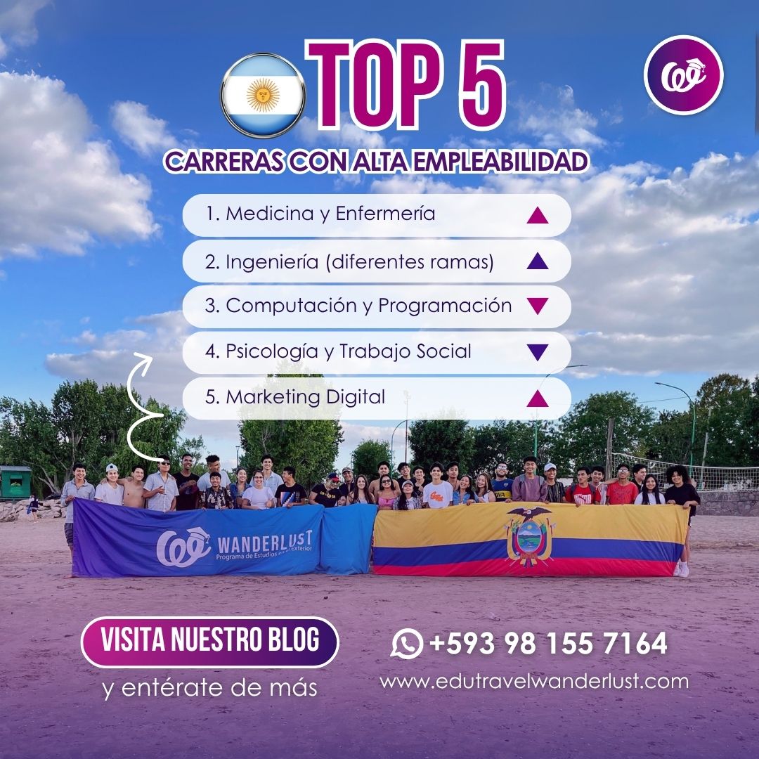 ??✨ ¿Estás pensando en estudiar en Argentina?
Te contamos cuáles son las 5 carreras con mayor empleabilidad para extranjeros y por qué son una excelente opción si quieres estudiar y trabajar al mismo tiempo.
Desde Medicina hasta Marketing Digital, descubre las oportunidades que te esperan ??
? Lee el blog completo aquí:
? www.edutravelwanderlust.com/carreras-con-mayor-empleabilidad-para-extranjeros-en-argentina
? Escríbenos para asesorarte sin compromiso
? WhatsApp: +593 98 155 7164
? www.edutravelwanderlust.com
#EstudiarEnArgentina #WanderlustEcuador #CarrerasUniversitarias #EducaciónSuperior #OportunidadesEnArgentina #EmpleabilidadGlobal