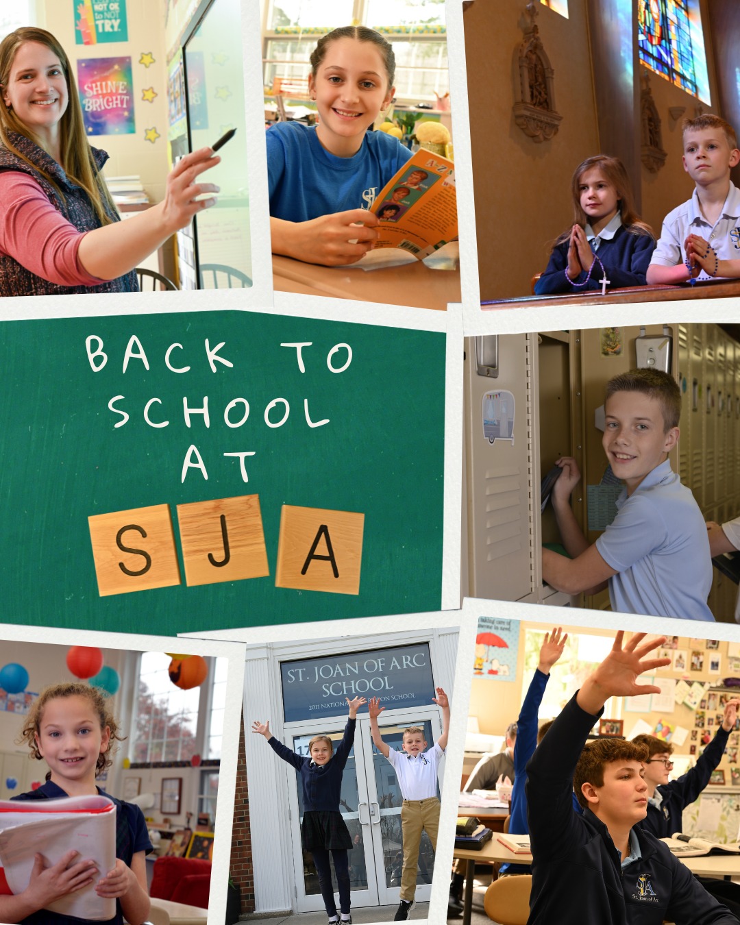 Today, we had the joy of welcoming all of our students back to school! It's so wonderful to see all of them on campus again. Please join us in the following prayer, for not just our students at St. Joan of Arc, but for ALL students who have recently or are this week starting a new school year:
God of our past, our present and our future,
God of our dreams, our designs and our decisions,
Be love in us as we journey through this new school year.
Be our inner vision, that we may see life through your eyes,
Be our inner hearing, that we may listen well for your call,
Be our inner judgment, so we may discern clearly that which gives life,
Promotes growth, and nurtures love.
As we move into this school year,
fill us with hope and abiding trust that you dwell in us,
So that, in both joy and sorrow, we radiate hope.
Amen
-From an unknown author, published on the Society of the Sacred Heart of the United States and Canada website.