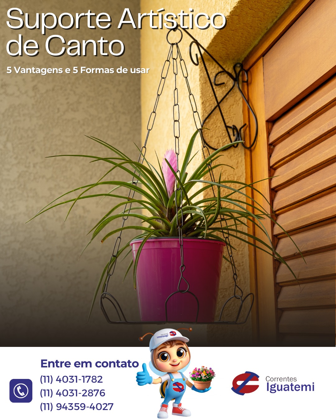 🌿✨ Suportes Artísticos de Canto: estilo e funcionalidade na sua decoração! ✨🌿
Você sabia que os Suportes Artísticos de Canto da Correntes Iguatemi podem transformar qualquer ambiente?
Confira:
✅ 5 Vantagens:
Estilo e sofisticação (dourado, preto e prateado)
Estabilidade e segurança para vasos
Alta durabilidade
Versatilidade: dentro ou fora de casa
Valorização das plantas na decoração
🌸 5 Maneiras de Usar:
Na sala de estar para dar vida a um canto especial
No escritório, trazendo inspiração
Em varandas e sacadas com charme e praticidade
Em halls de entrada, criando uma recepção acolhedora
Em áreas gourmet, com plantas aromáticas como alecrim e manjericão
Os Suportes Artísticos de Canto são a união perfeita entre estilo e praticidade, dando destaque às suas plantas e mais elegância ao seu ambiente.
✨ Correntes Iguatemi: qualidade e confiança que transformam sua decoração!
#Jardinagem #DecoraçãoComPlantas #CorrentesIguatemi #SuportesParaVasos #DesignEFuncionalidade