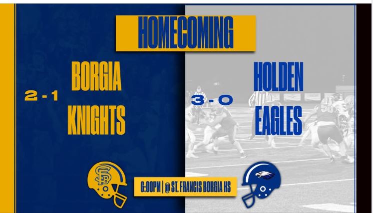 It's Homecoming! The Knights take on the Holden Eagles. Kick off is at 6:00pm. Livestream link is:
https://www.mshsaa.tv/?B=2198146