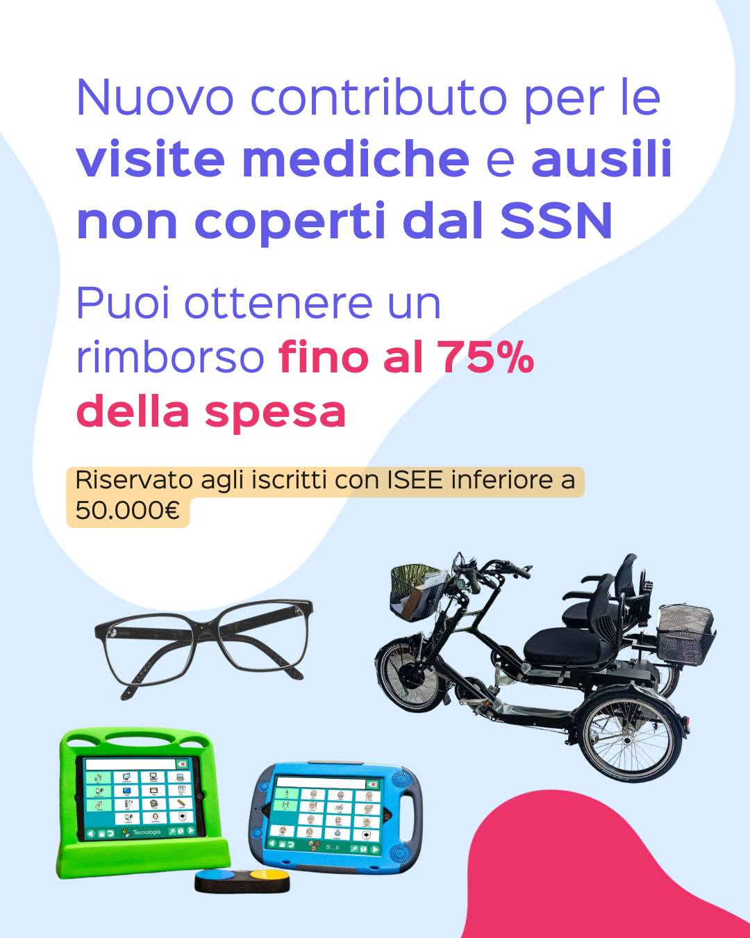 ? Nuovo contributo per le famiglie ?
L’Associazione Sturge Weber Italia sostiene i propri iscritti con un rimborso spese dedicato a:
➡️ Visite mediche specialistiche non coperte dal SSN
➡️ Acquisto di ausili sanitari non coperti dal SSN
? Chi può fare richiesta?
✔ Chi ha versato la quota associativa
✔ Famiglie con ISEE inferiore a 50.000 €
? Quanto viene rimborsato?
✅ 75% della spesa documentat
✅ Fino a 200 € per visite specialistiche
✅ Fino a 600 € per ausili
? Come richiederlo?
Compila il modulo al link in bio e allega la documentazione necessaria.
? In casi particolari, scrivi a info@sturgeweberitalia.org
? Un aiuto concreto per affrontare insieme le sfide quotidiane.