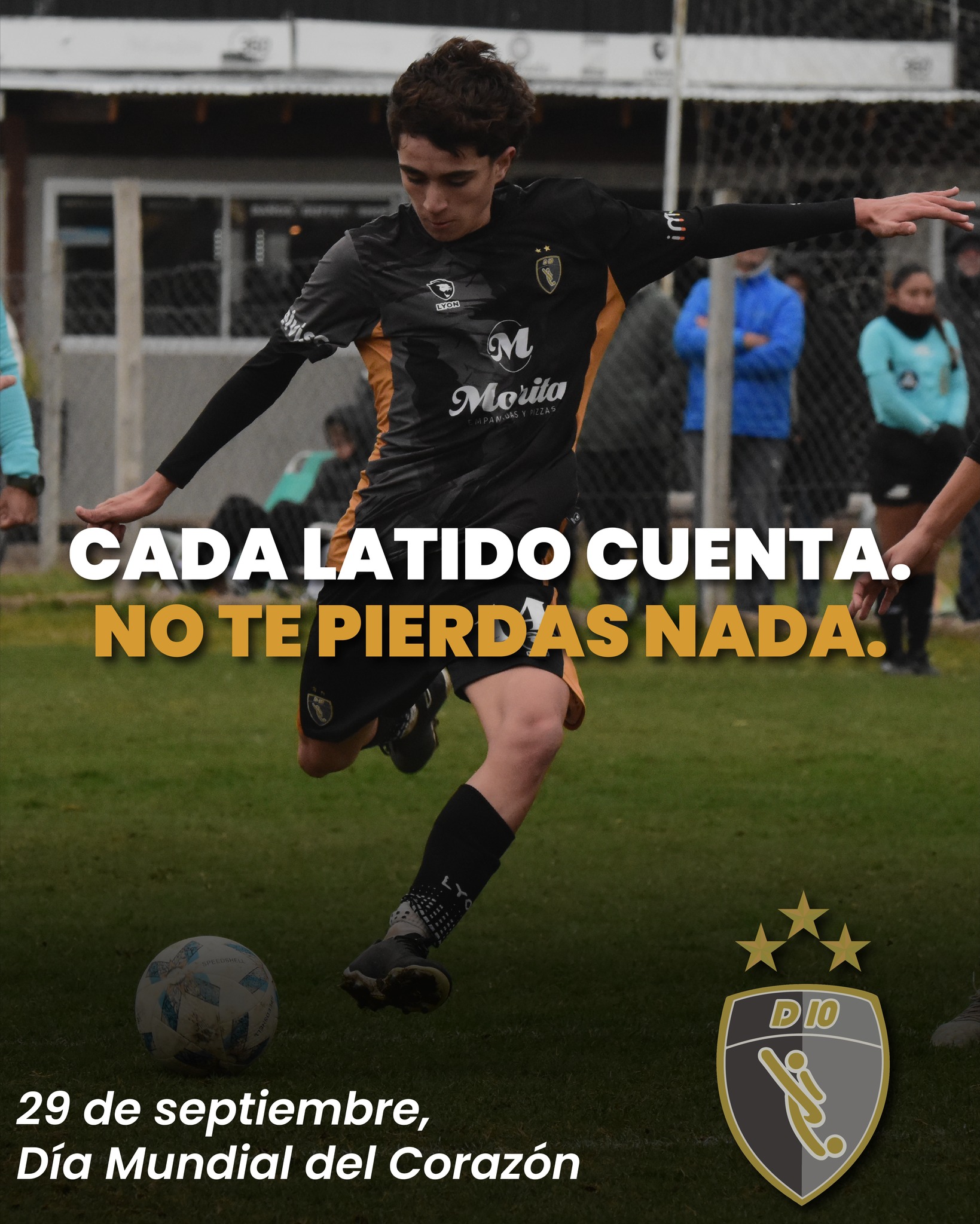 ?⚽ En el Día Mundial del Corazón, aprovechamos la oportunidad de recordarles a todos nuestros jugadores la importancia de cuidar su salud, dentro y fuera de la cancha.
✔️Hacerse controles de rutina
✔️ Descansar bien
✔️Comer de manera saludable
✔️ Mantenerse activos
✔️Hidratarse
Todo suma para que el corazón esté fuerte y podamos disfrutar del fútbol con energía, alegría y, sobre todo, salud.
Cuidar el corazón también es jugar el mejor partido de tu vida ??
D10 Football Club
#MásQueFútbol #DíaMundialDelCorazón
#D10FC #fútbolysalud #futbol #fútbol #soccer #academiadefutbol #socceracademy #socceracademyfc #d10football #d10footballclub #entrenamientoprofesional #pilar #futbolpilar #sumateaD10 #FamiliaD10
@empanadas.morita @sportlyon_ind @lyonoficial.ok @360player @menottiescuela @paramedic.arg @coerverargentina @expimled
@telviso.ar @somos.imowi @ch1_sports @elparmegiano @cacmaterialeselectricos @gaseosasecco @jcsportshouston