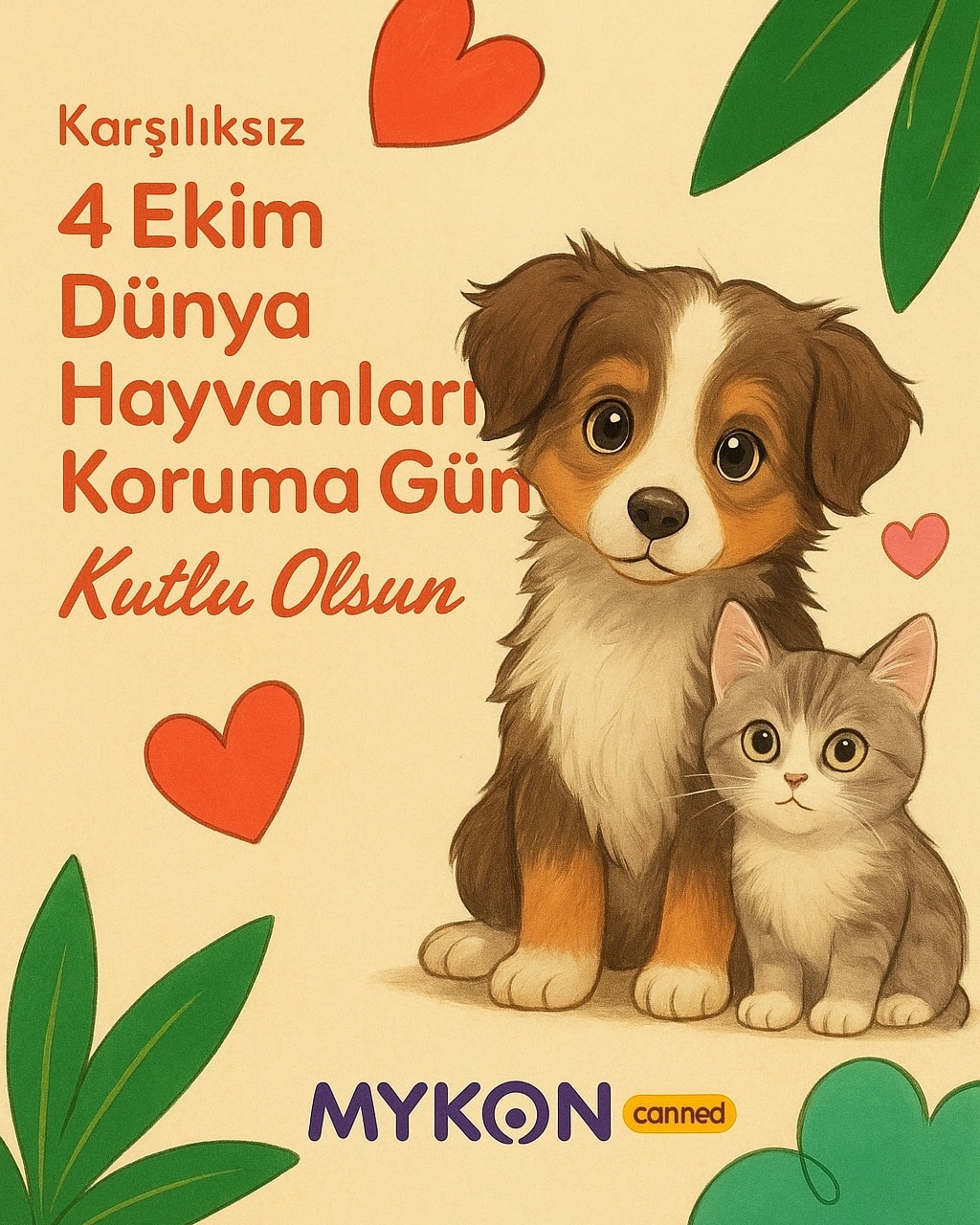 🌍🐾 World Animal Day 🐾🌍
Today, we celebrate the unconditional love, loyalty, and joy that animals bring into our lives. 💚
At Mykon Canned, we believe every paw, tail, and whisker deserves care, respect, and quality nutrition.
Let’s make the world a better place for all living beings — because protecting animals means protecting our future. 🐶🐱✨
#WorldAnimalDay #MykonCanned #LoveAllAnimals #HealthyPetsHappyHearts #PetCare #AnimalLovers #SustainablePetFood #PetWellness #CatsOfInstagram #DogsOfInstagram #PetNutrition #EcoFriendly #MykonPets #protectanimals