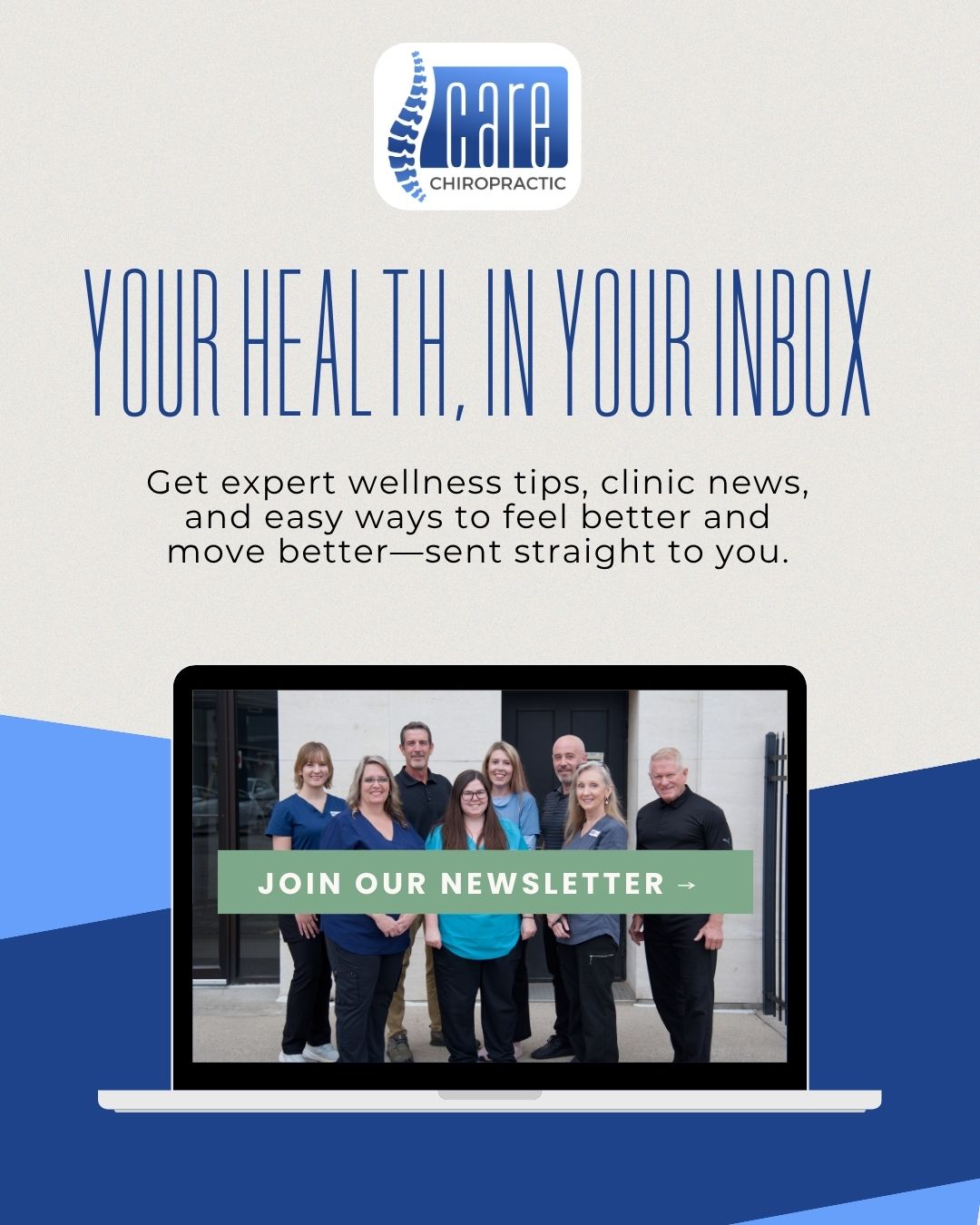 There’s something special about being part of a community that genuinely cares about your health — not just when you walk through the doors, but all month long. 💛
At Care Chiropractic, we believe feeling your best starts with staying informed and staying connected.
That’s why we created our monthly email updates — a space where we share:
✨ The latest health and wellness tips from our team of St. Thomas Ontario doctors
🧠 Educational content about chiropractic care, massage therapy, and more
📅 Important clinic updates and seasonal advice to help you move well year-round
It’s more than a newsletter — it’s a way to help you understand your body better and take small steps toward better health every month.
If you love learning about proactive wellness (and want to be the first to know what’s new at Care), we’d love to have you join us.
💌 Sign up by DM-ing us your email or through the link in our bio to get our next issue straight to your inbox.
#StThomasOntario #ProgressiveChiropracticCentre #ChiropracticCare #ProAdjustorChiro