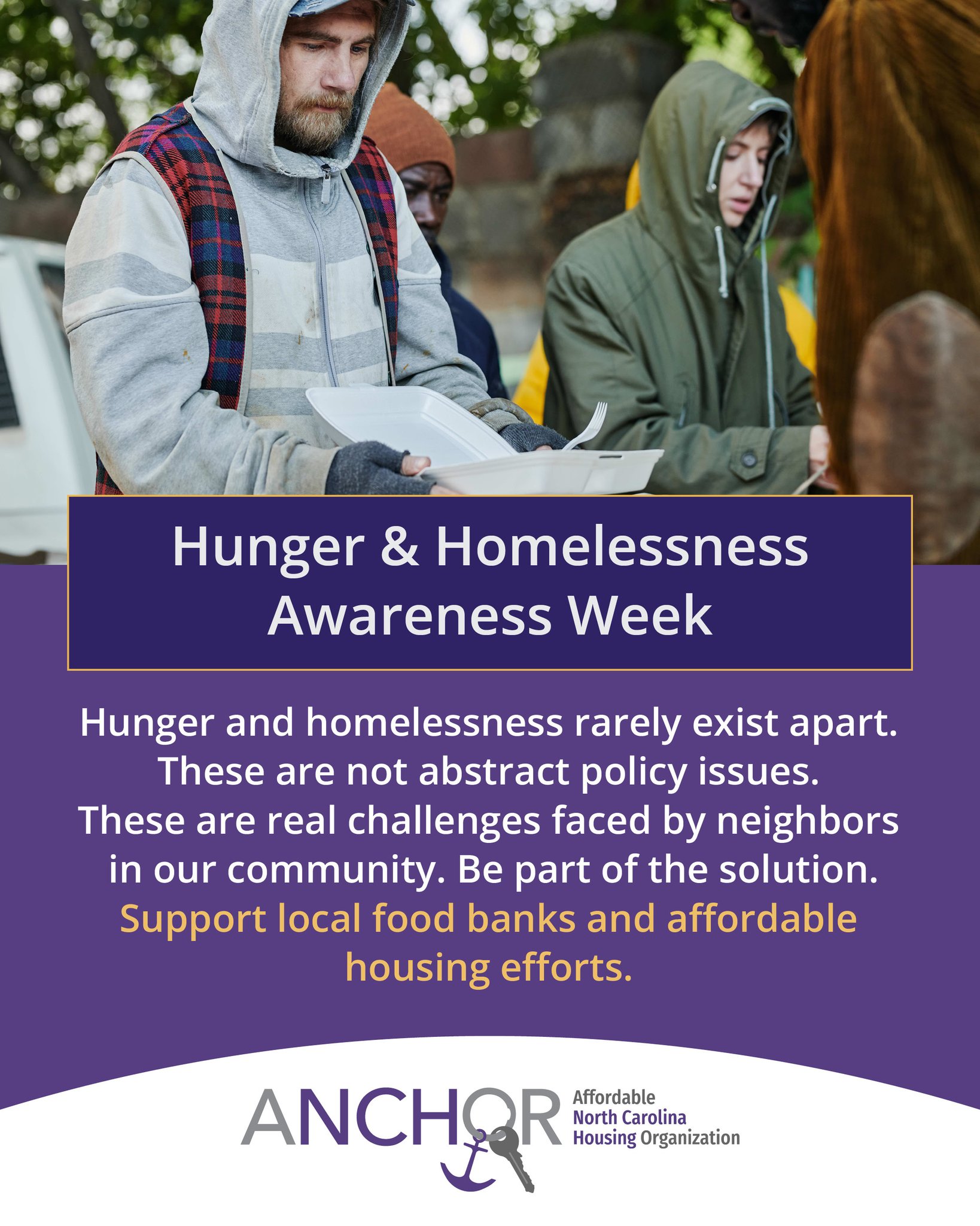 Hunger and homelessness rarely exist apart. They’re daily realities for neighbors facing rising costs, limited safety nets, and unstable housing. For Hunger & Homelessness Awareness Week, we’re sharing our latest blog, “Why Housing Stability Matters More Than Ever.” Executive Director Laurie Ingram explains how secure housing strengthens #foodsecurity and prevents family crisis.
How you can help:
🍎 Support local food banks and mobile pantry programs – including ours!
🏠 Advocate for #affordablehousing, supportive housing, and SNAP protections.
📚 Learn about hunger and homelessness in your community.
🤝 Partner with organizations like ours to support long-term solutions.
📖 Read the blog: https://www.anchornc.org/post/why-housing-stability-matters-more-than-ever
✊Take action this #HHWeek at anchornc.org.
#HungerAwareness #EndHunger #HomelessnessAwareness