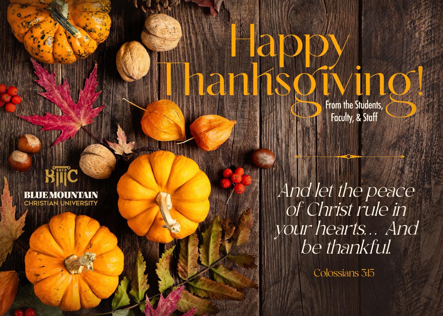 Thankful for God’s many blessings—today and every day. Happy Thanksgiving!