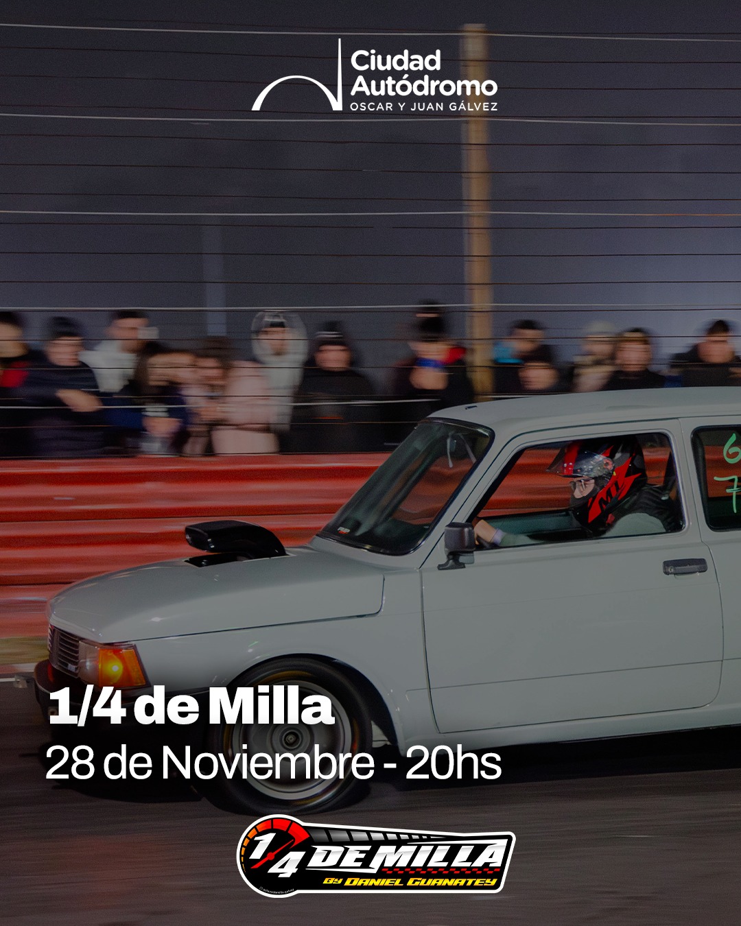 🚘 COPA NARANJO TOOLS – 1/4 DE MILLA
📅 Viernes 28/11 – Desde las 20 h
📍 Autódromo de Buenos Aires
🏁 Última fecha del Campeonato 2025 de 402 mts
🎫 Entradas
• Acceso total: $12.000
• Menores de 12 años: sin cargo
(Entrada por persona)
🅿️ Estacionamiento
• Playón de boxes: $20.000
• General (Puerta 5): $15.000
(Se puede abonar diferencia para pasar al playón si hay capacidad)
• Personas con CUD: entrada gratis, estacionamiento no incluido.
💳 Entradas a la venta en puerta.
Se aceptan todos los medios de pago.
❌ No hay venta anticipada.
⏱ Horarios
• 20:00 h – Apertura y actividad en pista
• 23:00 h – Clase Libre
• 01:30 h – Cierre de boleterías (no se ingresa después)
‼️ Los esperamos para vivir una noche a puro cuarto de milla ‼️
#CiudadAutodromo #AutodromoBA