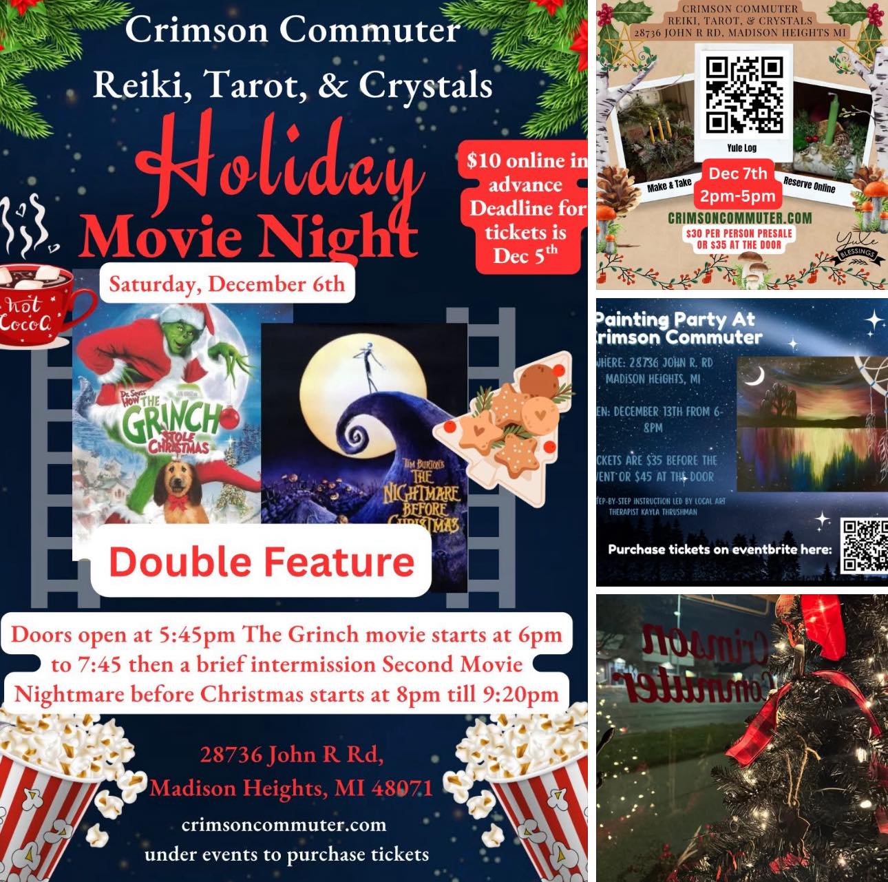 We are having the holiday movie night tonight! You voted so I put the top 2 movies in one exciting night! We will have coffee, hot chocolate, popcorn & christmas cookies ✨🎄❄️🎅🏼 get your tickets on crimsoncommuter.com under events. If you need a fun activity and money is short reach out and we can accommodate space is limited so please call to check availability before 5:30pm 248-766-0330 Crimson Commuter