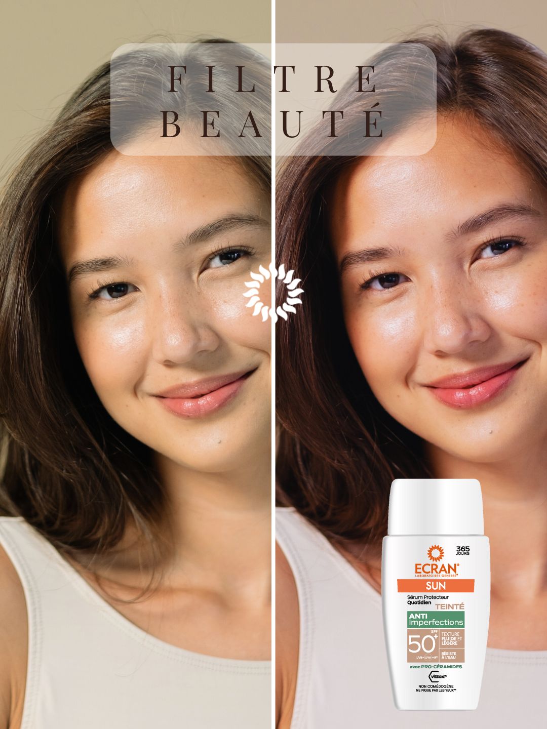 Filtre beauté ? Non. SPF 50+.
Le nouveau Sérum Anti-Imperfections ECRAN® protège, unifie et corrige en un seul geste ☀️
✔️ SPF 50+ au quotidien
✔️ Imperfections & rougeurs atténuées
✔️ Teint unifié, effet bonne mine
✔️ Pro-céramides : peau renforcée & hydratée
La vraie base make-up, c’est la protection !
#ecranSun #antiImperfections #skincareessentiel