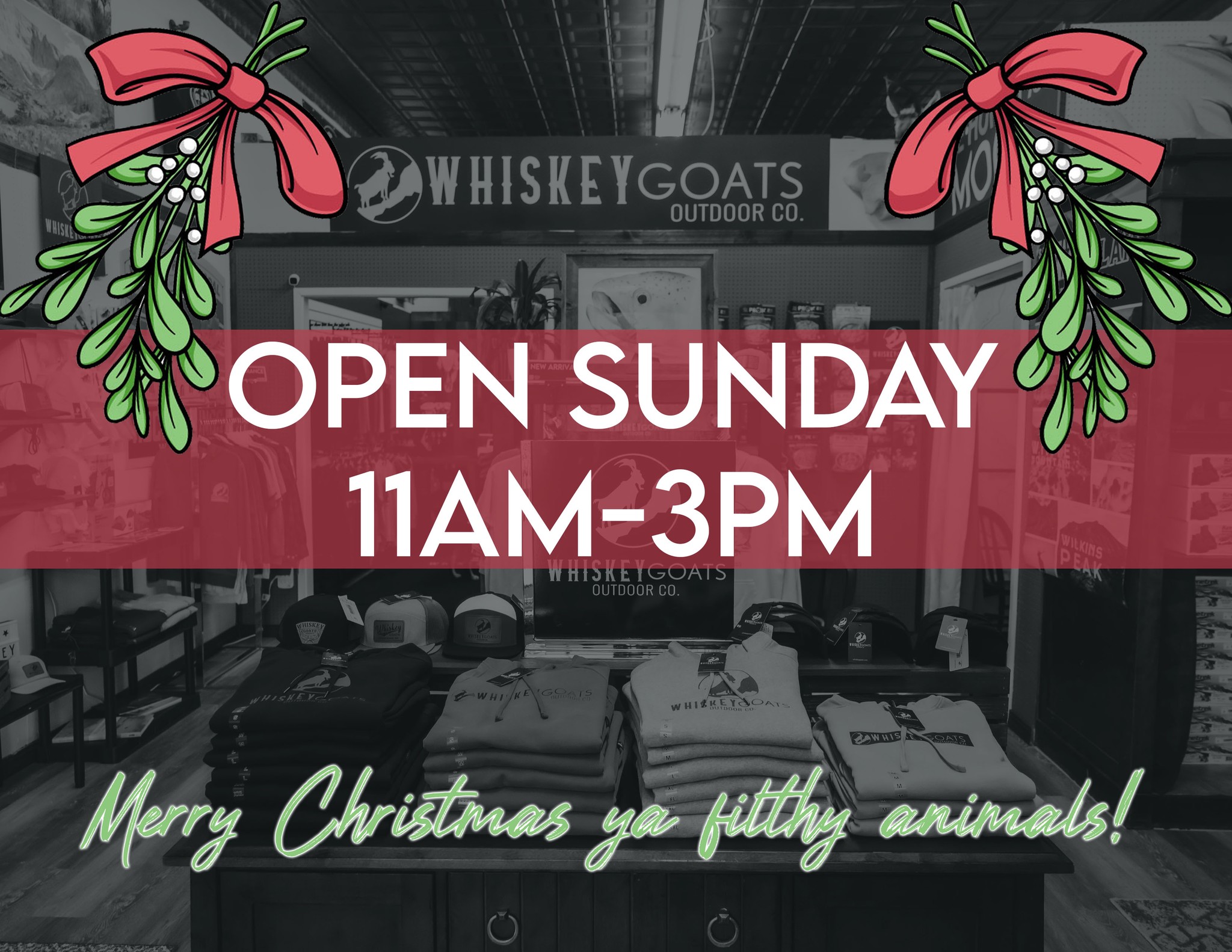 Open today from 10-4 and TOMORROW from 11-3 for all you last minute shoppers (myself included!!)