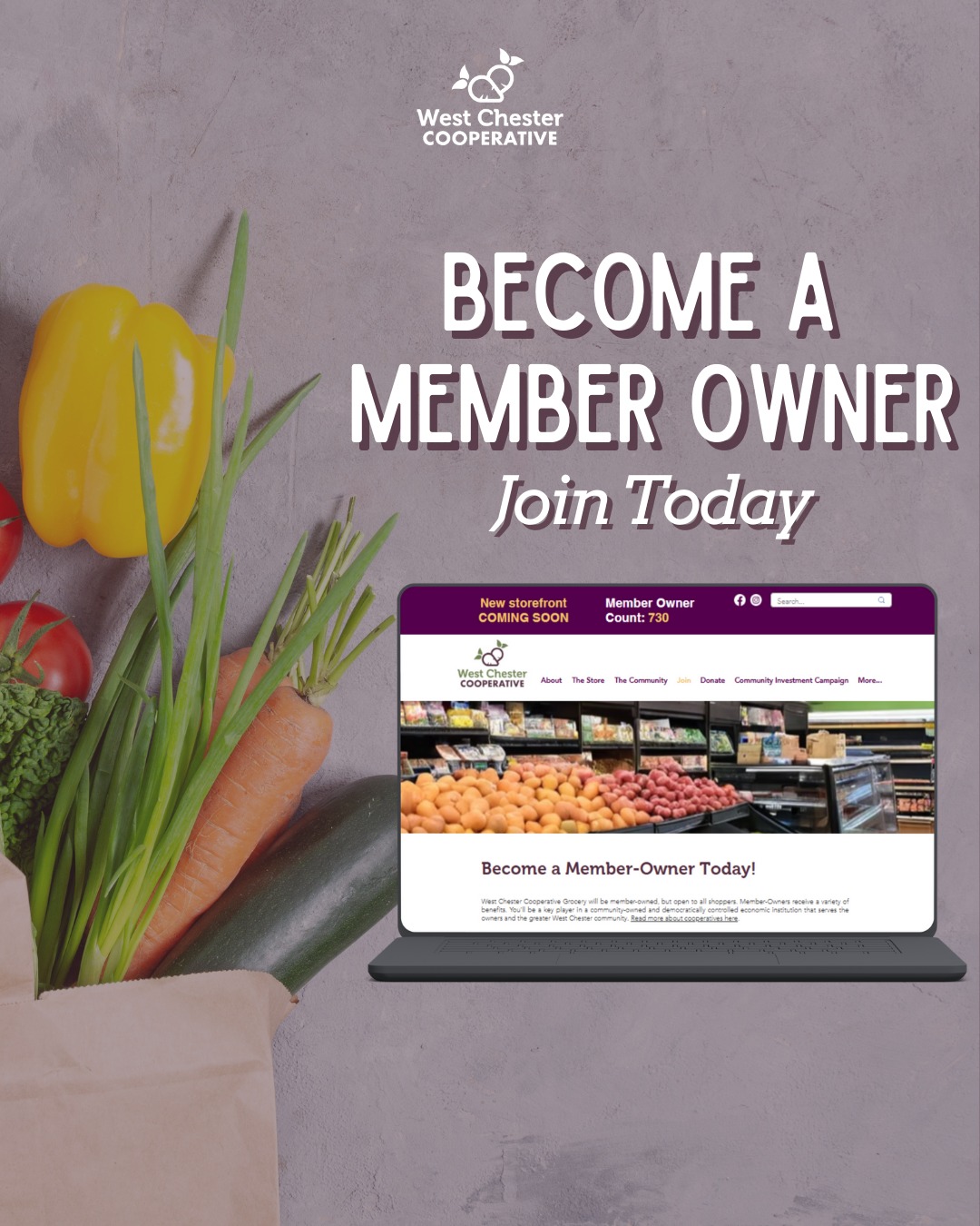 🌱 Join the movement! Become a Member-Owner of the West Chester Co-op in 2026 and help build a community-owned grocery store that serves us all. 🛒✨