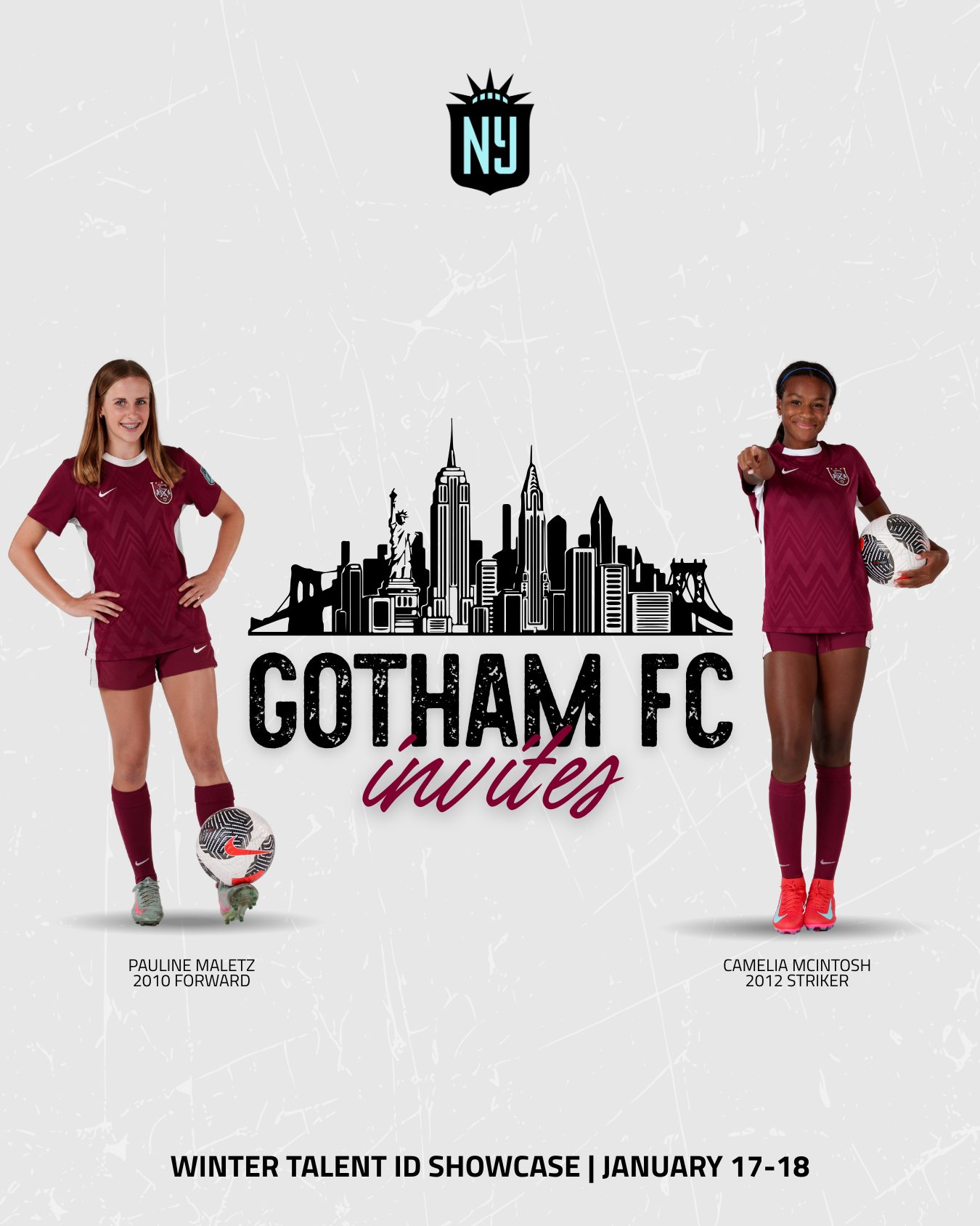 Congrats to @ecnl2010's Pauline Maletz and @ecnl2012's Camelia McIntosh on earning an invite to the prestigious @gothamfc Winter Talent ID Showcase next week!