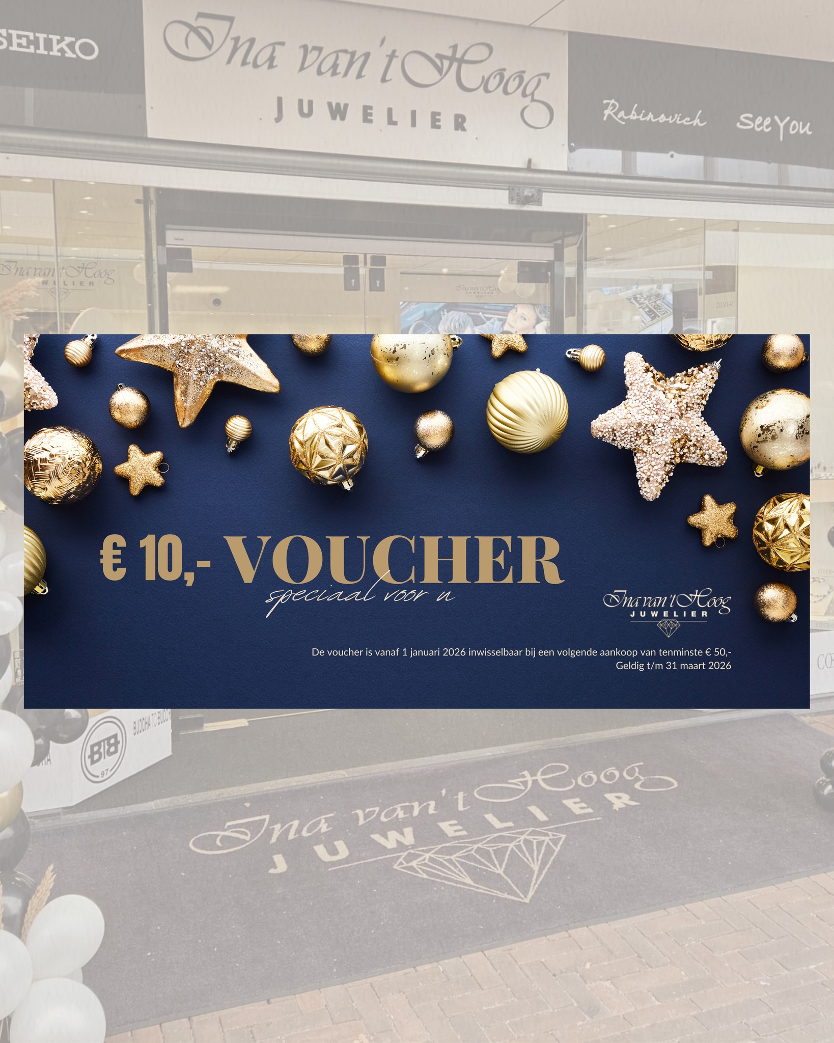 Vanaf vandaag is de 10,- voucher in te leveren bij besteding vanaf 50,-. De bon is niet in te leveren bij reparaties, vervaning van batterijen en sale artikelen.
Tot snel bij ons in de winkelβ¨
#inavanthoog #voucher #nieuwjaar
