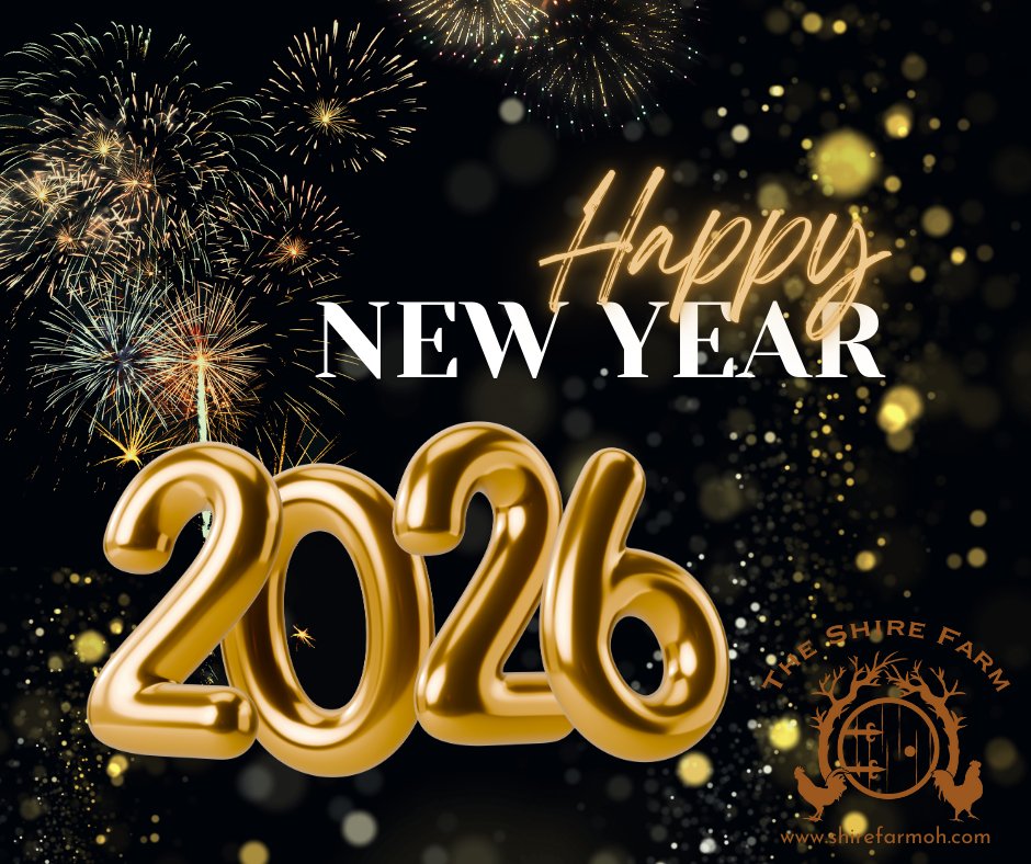🎉 Happy New Year from Shire Farm! 🎉
We’re so thankful for your support and excited for another year of farming, animals, and good food. 💚🐔🚜
#HappyNewYear #NewYearFromTheFarm #ThankYouForSupportingLocal #LocalFoodMovement #ShireFarm