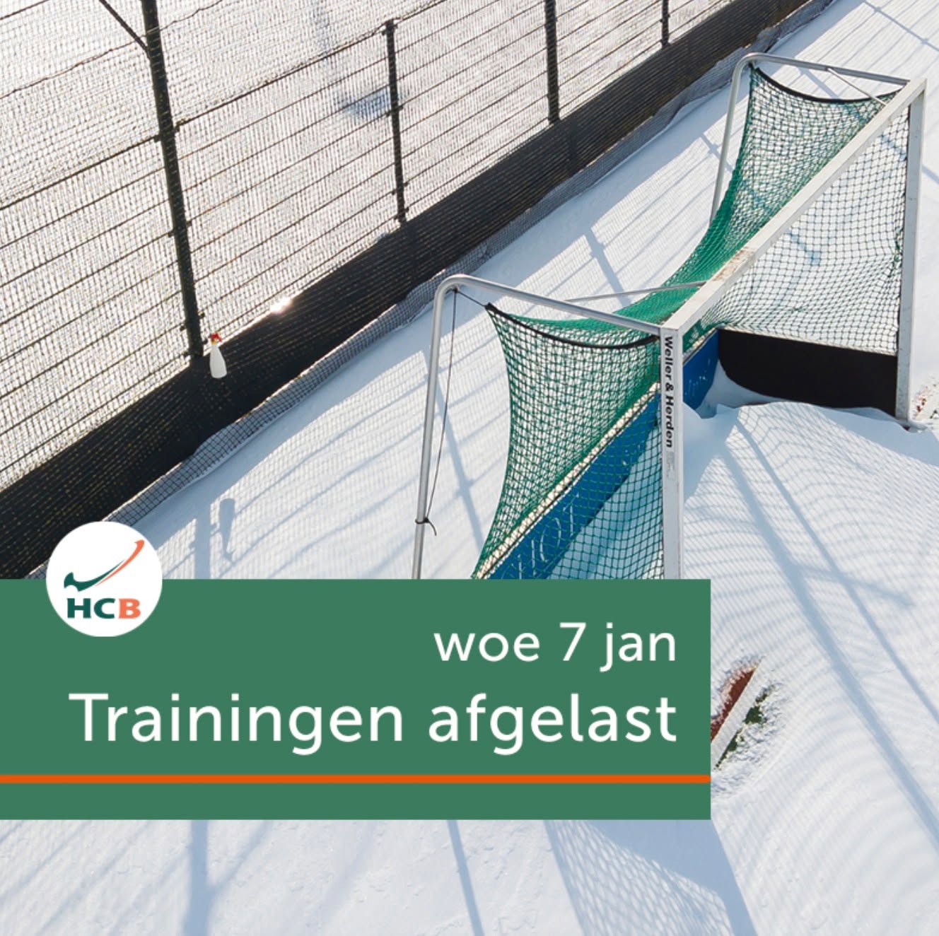 In verband met het winterse weer zijn de trainingen voor vandaag - woe 7 jan - afgelast.