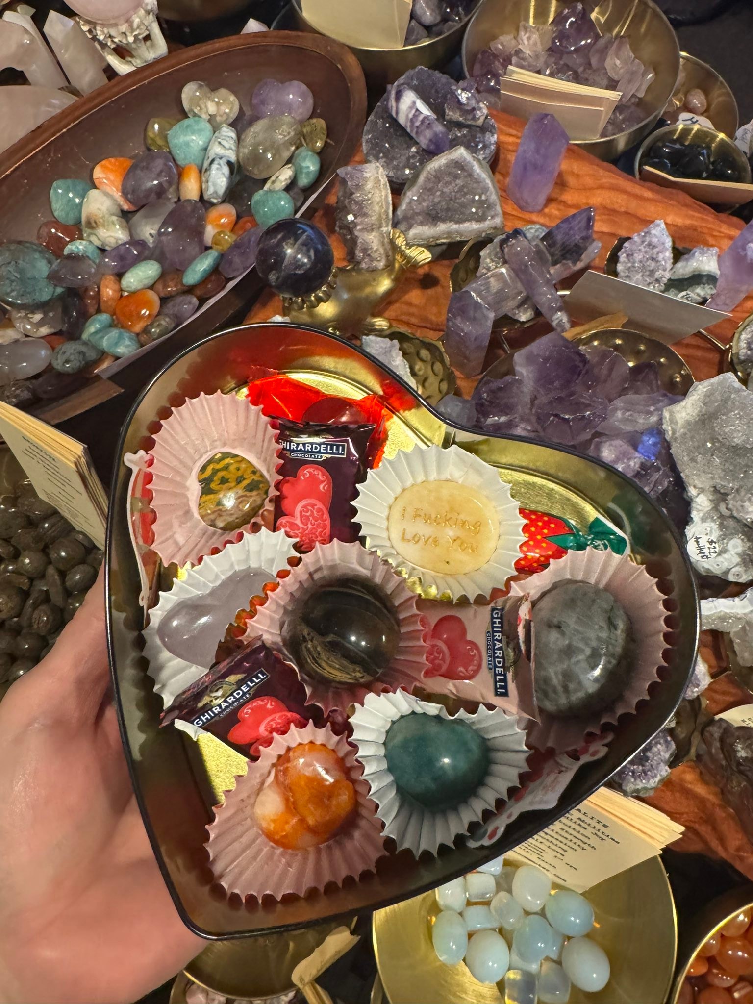 Don’t buy chocolate this Valentine Day! Buy Crystals…. I will throw in chocolate too. lol
Come pick from lots of new crystals sets for the season of love and we didn’t forget about the guys. Great sets with crystals and cologne❤️✨