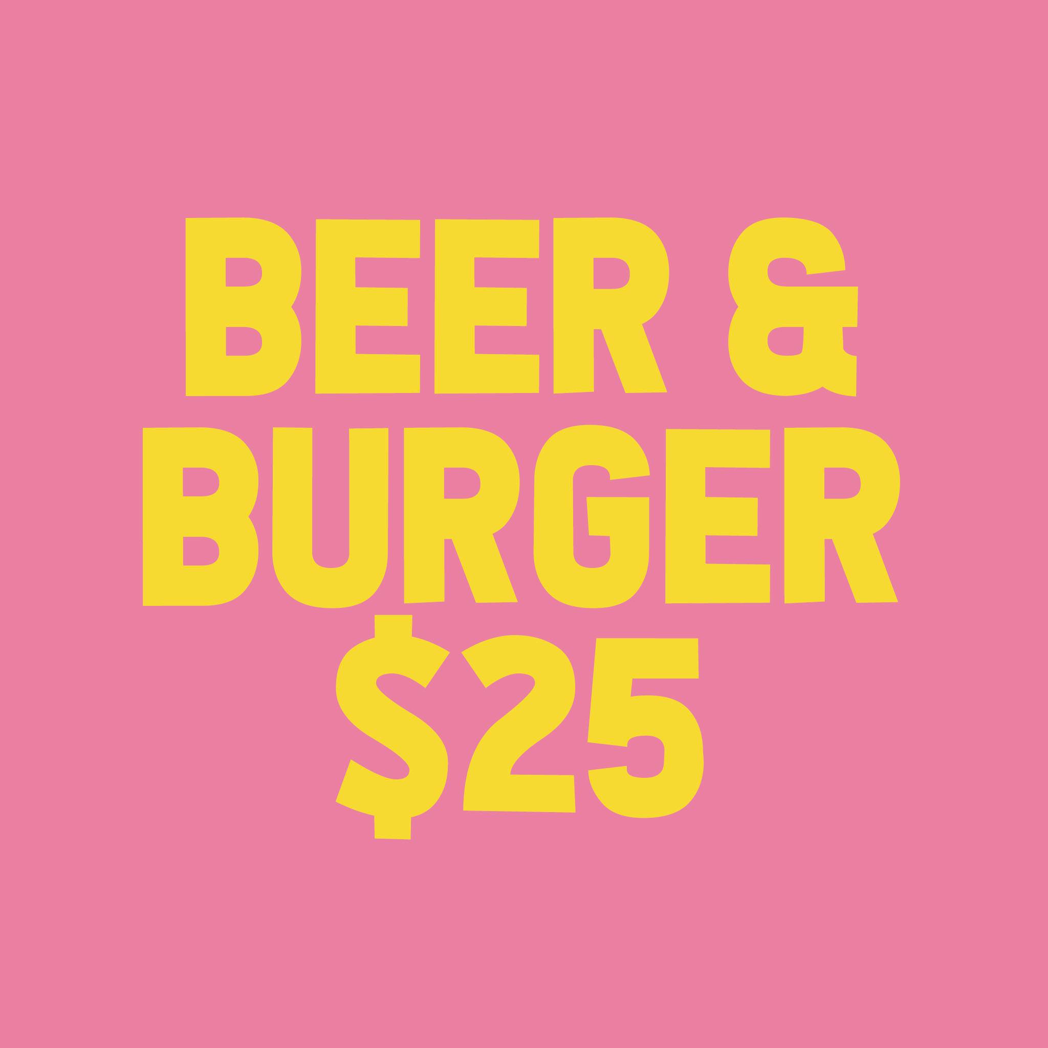 Beer & Burger. $25.
Any burger.... Any tap beer!
12–4pm today.
Lunch Sorted!
🏝️🍔
