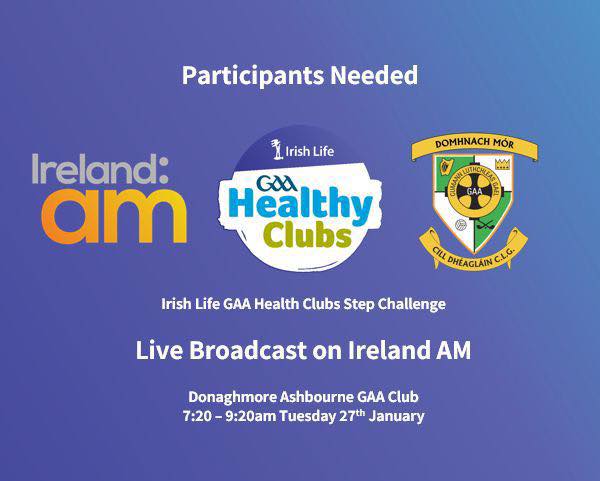 Don’t forget that we are going live on Ireland AM Tuesday morning from 7.20am. The bad weather won’t be an issue as we have the use of the indoor arena!
It would be great to get as many members out as possible!