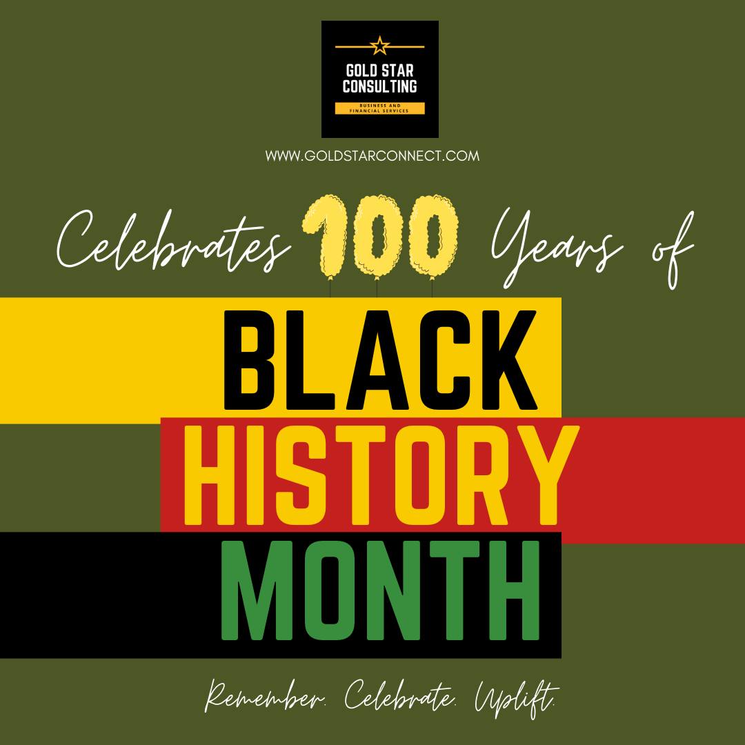 Gold Star Consulting, LLC is proud to honor the 100th Black History Month ✨
A century of resilience, brilliance, culture, and change—and we’re just getting started.
Remember the history.
Celebrate the legacy.
Uplift Black voices today and every day.
Join us this month: learn, support, share, and take action in your community. 🖤
Tag someone who inspires you and let’s keep the legacy shining.
#BlackHistoryMonth #BHM100 #RememberCelebrateUplift #BlackExcellence #HonorThePastBuildTheFuture #GoldStarConsultingChicago