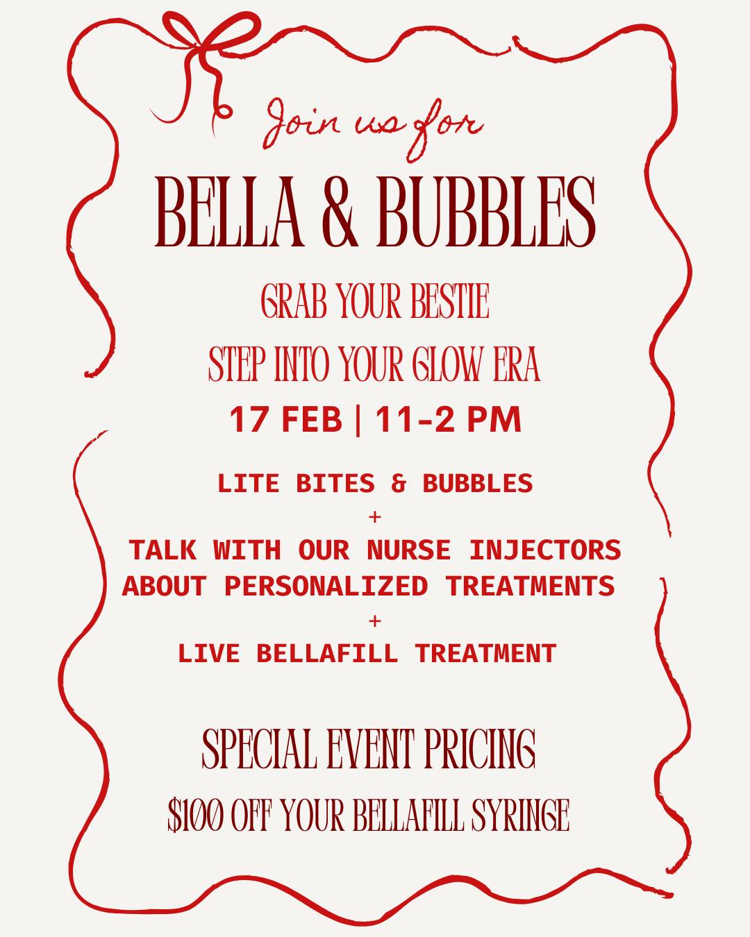 Grab your bestie and join us for Bella & Bubbles 💋🥂
An elevated beauty event you won’t want to miss.
📅 February 17 | 11–2 PM
✨ Lite bites & bubbles
💉 Chat with our nurse injectors about personalized treatments
🎥 Live Bellafill® treatment
💖 Special event pricing — $100 off your Bellafill syringe
📞 513-469-0300
🌐 www.CincinnatiPlasticSurgery.com
Come sip, learn, and step into your glow era with us.
Spots are limited—stop by or message us for details!