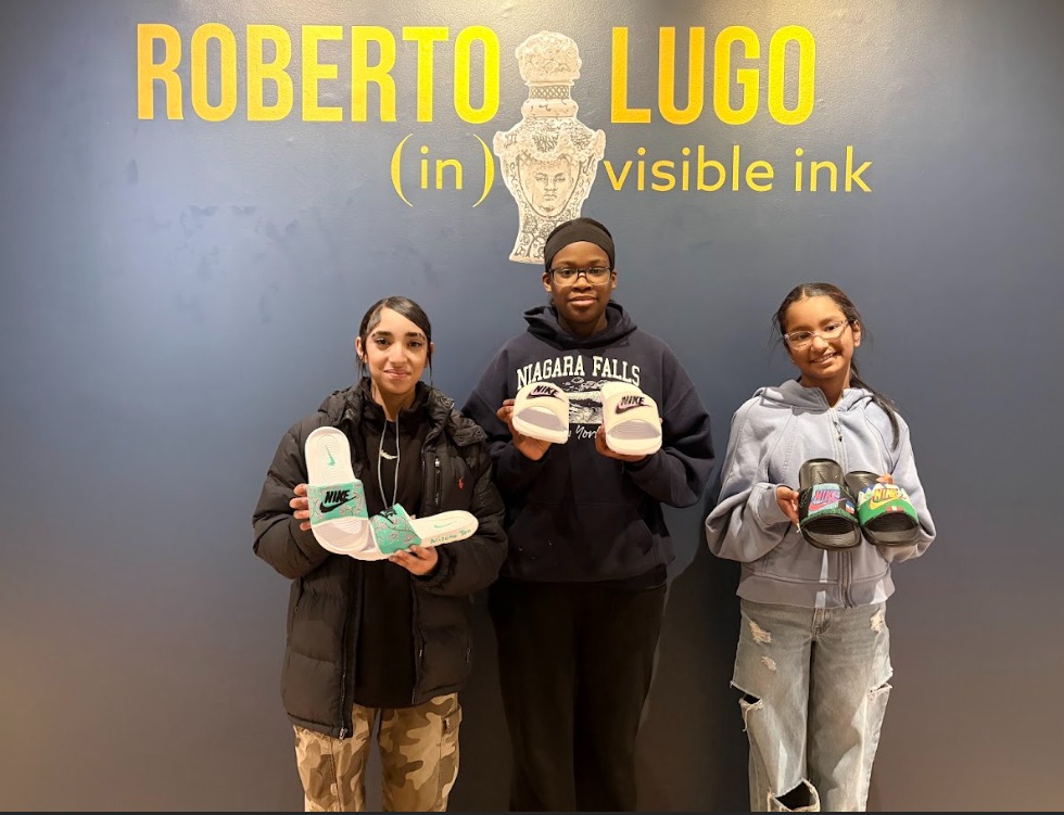 Our 7th and 8th graders were inspired by an unforgettable sneaker design workshop at @brooks_school with renowned artist @robertolugowithoutwax! A Puerto Rican American ceramicist, activist, and poet, Lugo blends classical pottery with graffiti and hip-hop culture to highlight themes of poverty, social injustice, and Black and Brown history. What an incredible opportunity for our students to learn from an artist who uses creativity as a powerful voice for change. ??