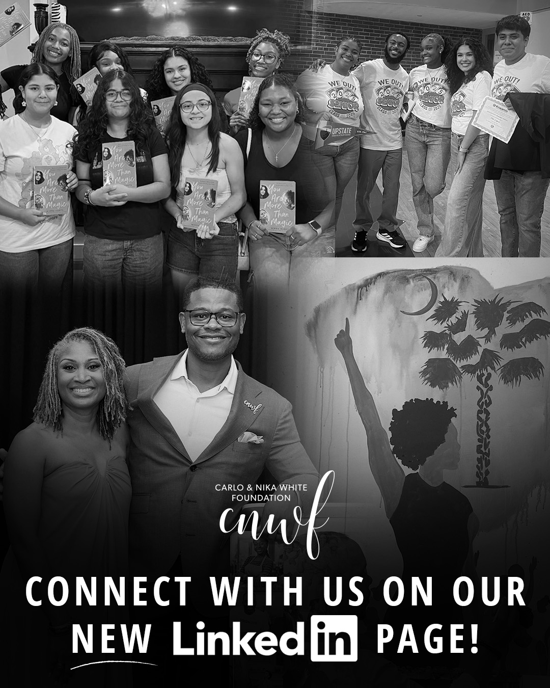 The Carlo & Nika White Foundation now has a new official LinkedIn page, and that’s where we’ll be sharing:
• Leaders in Training highlights
• Scholarship impact stories
• Community partnerships
• Philanthropic initiatives across the Upstate
• Ways you can engage, give, and serve
If you’ve supported, volunteered, partnered, or followed our work, we invite you to continue the journey with us there!
FOLLOW Our NEW page here: https://www.linkedin.com/company/carloandnikawhitefoundation
#CNWF #CarloAndNikaWhiteFoundation #LeadershipDevelopment #CommunityImpact #Philanthropy