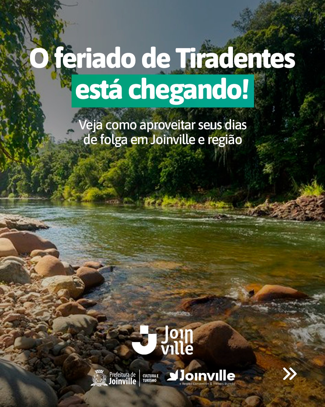 Se tem feriado chegando significa que é hora de planejar a sua próxima viagem, e Joinville é o destino completo para você aproveitar cada minuto dos seus dias de folga.
A cidade encanta com uma região rural cheia de atrativos para quem busca tranquilidade, mas também surpreende com dezenas de opções para quem ama aventura ou uma programação mais agitada.
? Arraste para o lado para ver o que fazer em Joinville e região por 4 dias!
Confira mais opções de lazer em nosso site. Link na bio!
#VisiteJoinville #Joinville #TurismoJoinville #CidadedeJoinville #CidadedeExperiencia #MinhaJoinville