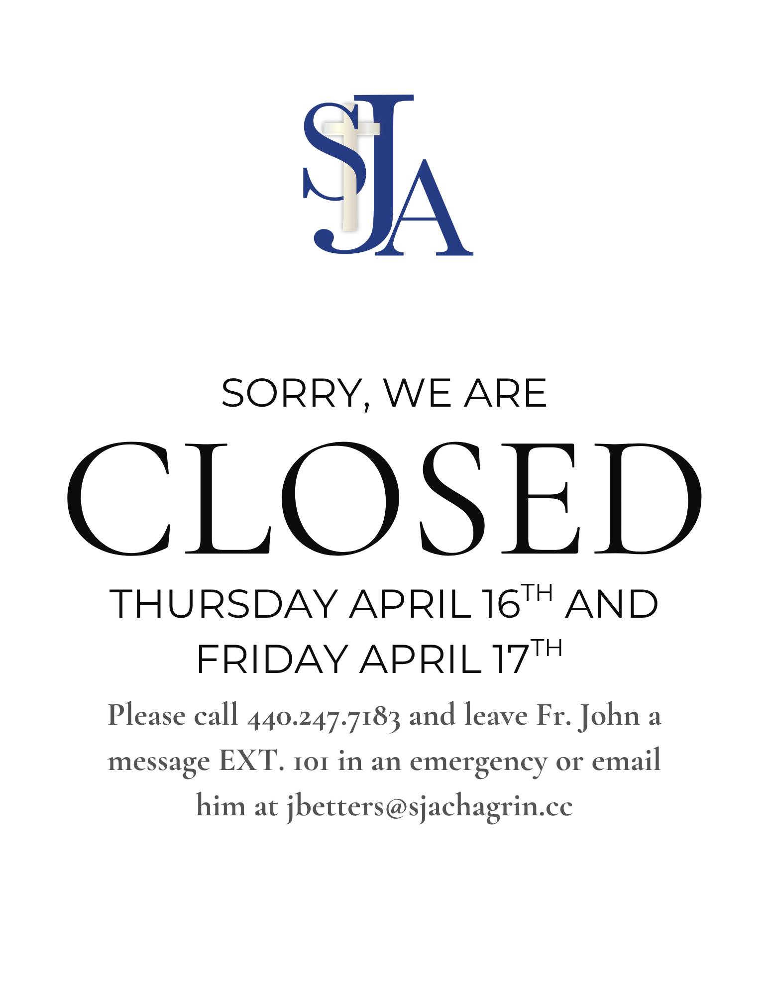 We are closed! Sorry for the inconvenience.
