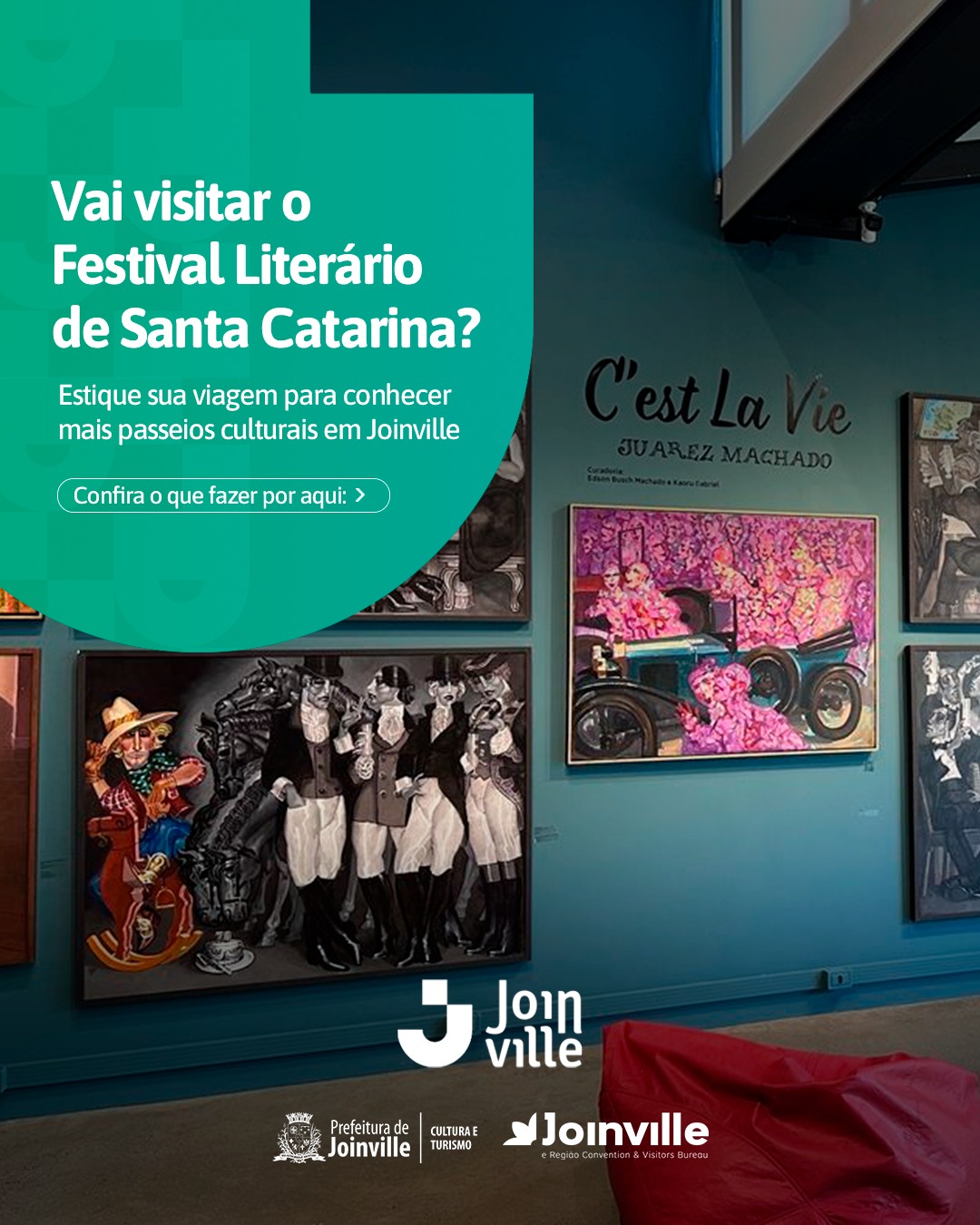 Veio curtir o Festival Literário de Santa Catarina?
Joinville tem muito mais para te surpreender!
Por aqui, você pode montar um roteiro cultural incrível para conhecer espaços e museus charmosos, passear pelo centro histórico com a icônica Rua das Palmeiras e mergulhar na cultura joinvilense no famoso Museu da Dança.
Conheça mais das experiências que nossa cidade pode oferecer!
#VisiteJoinville #Joinville #TurismoJoinville #CidadedeJoinville