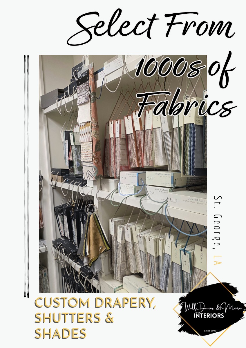 Endless possibilities, tailored uniquely for you. ?
Welcome to a small glimpse of the fabric library at Wall Decor and More Interiors. Our showroom features hundreds of books from leading vendors, giving you access to thousands of high-quality fabrics for your next custom drapery or shading project.
As a family-owned business serving the Greater Baton Rouge area since 1996, we specialize in premium custom window treatments, plantation shutters, and Hunter Douglas solutions designed to elevate your space.
Let’s design something beautiful together. Click the link in our bio or call us to get started.
? (225) 673-3267
? walldecorandmore.net
