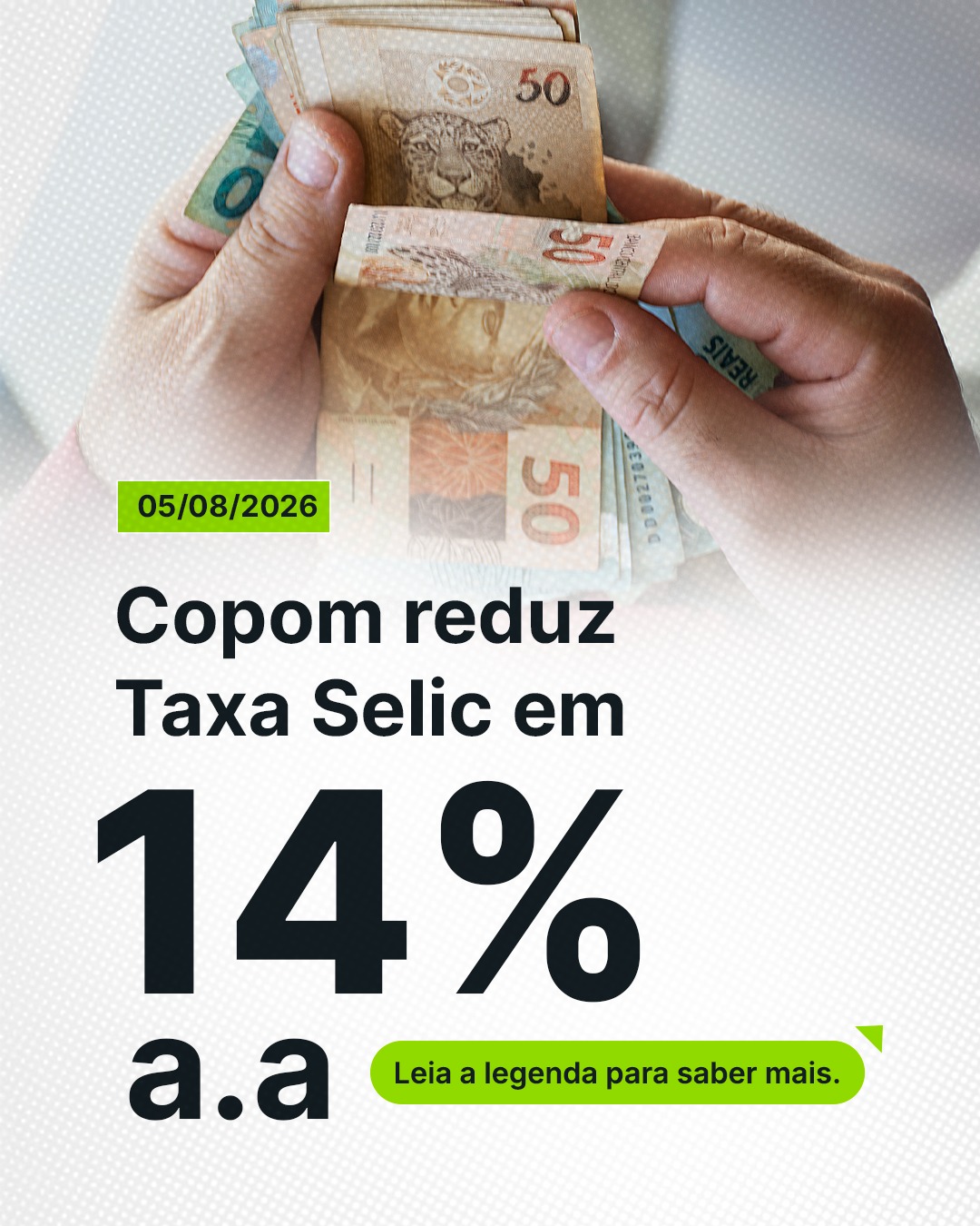 ? A Selic foi reduzida para 14,00% ao ano.
A nova decisão do Copom marca mais um passo no ciclo de redução dos juros e ajuda a desenhar o cenário econômico dos próximos meses.
Para quem investe em previdência, esse movimento faz parte da dinâmica do mercado. Dependendo do perfil de investimento, diferentes estratégias podem ser favorecidas ao longo desse processo.
É por isso que a gestão ativa faz diferença: acompanhar o cenário e buscar as melhores oportunidades para cada momento, sempre com foco no longo prazo.
Esse é o jeito Quanta de cuidar do seu futuro!
#QuantaPrevidência #Previdência #PrevidênciaFechada #PrevidênciaCooperativa #CurtaOFuturo